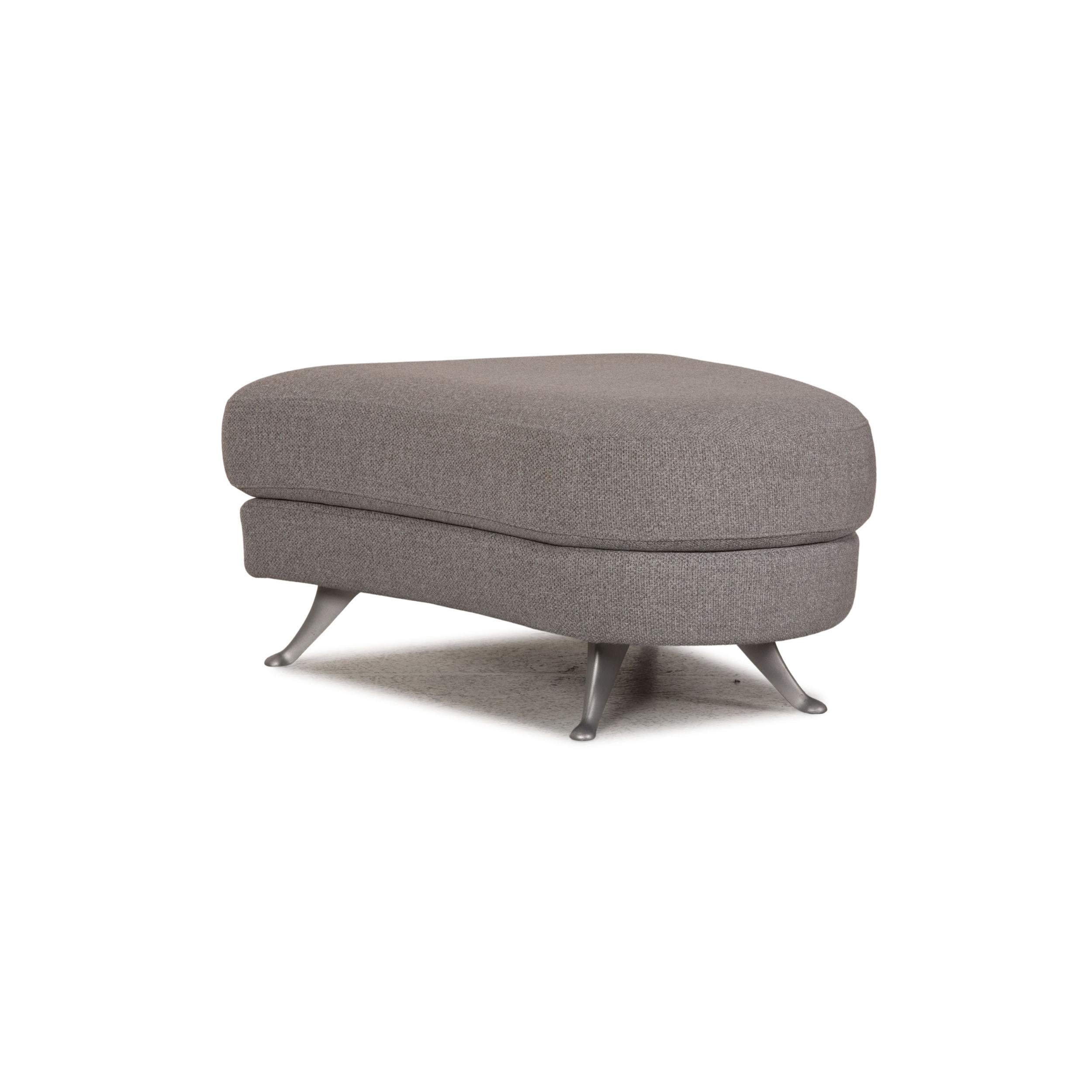 Rolf Benz 2500 Fabric Sofa Set Gray Two-Seater Stool 4