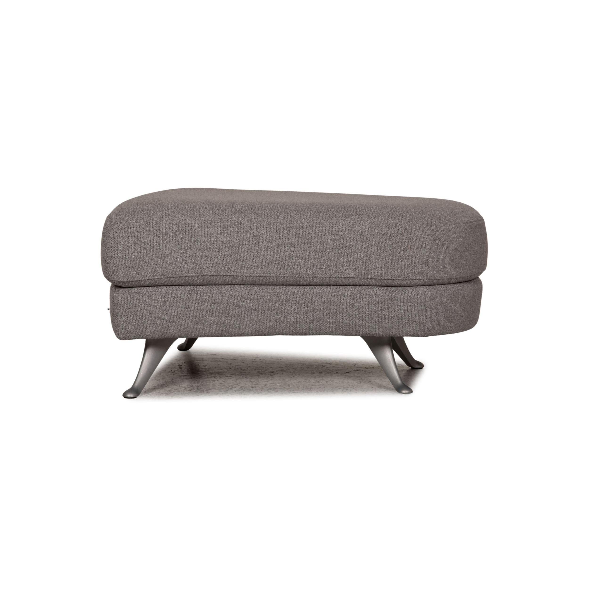 Rolf Benz 2500 Fabric Sofa Set Gray Two-Seater Stool 5