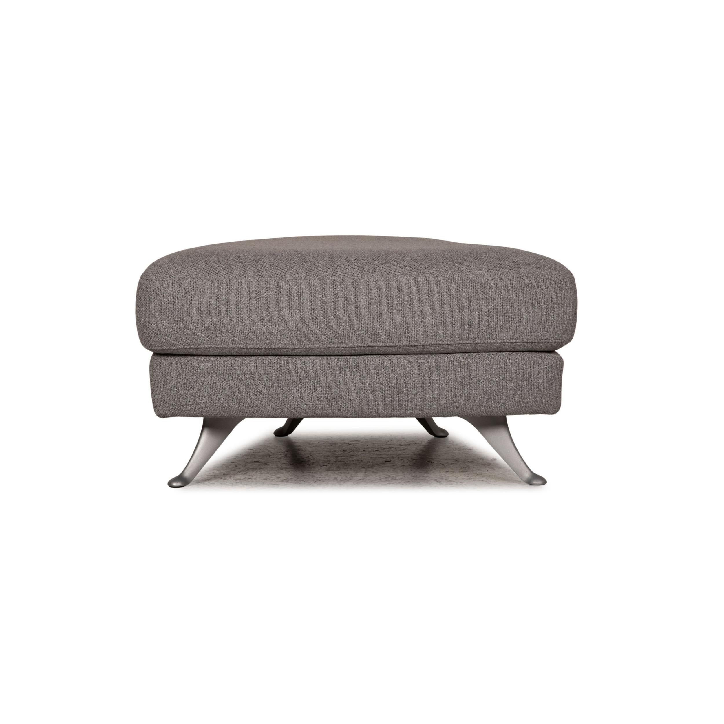 Rolf Benz 2500 Fabric Sofa Set Gray Two-Seater Stool 6