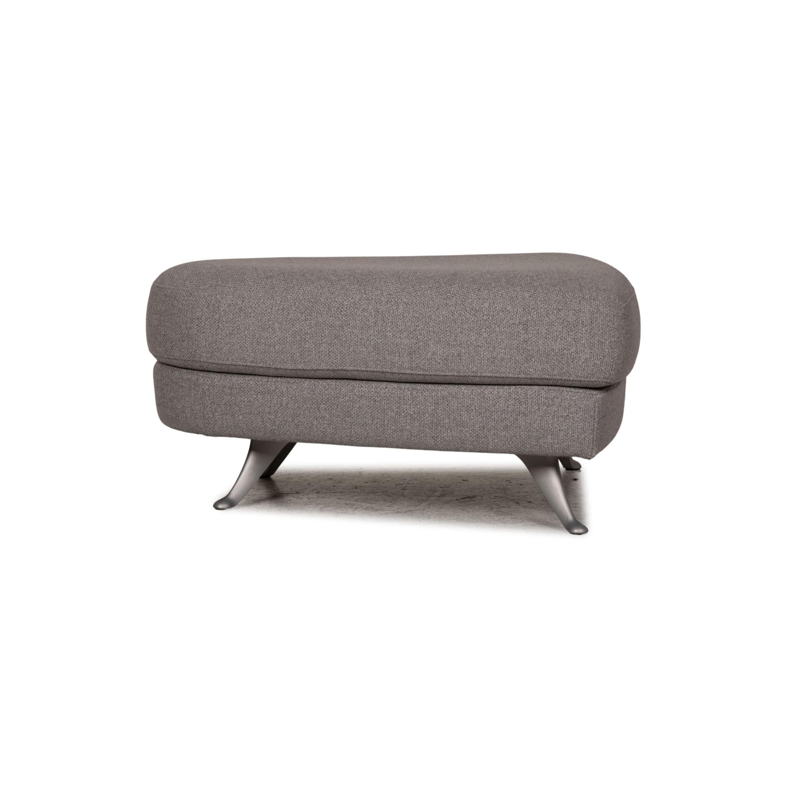Rolf Benz 2500 Fabric Sofa Set Gray Two-Seater Stool 7