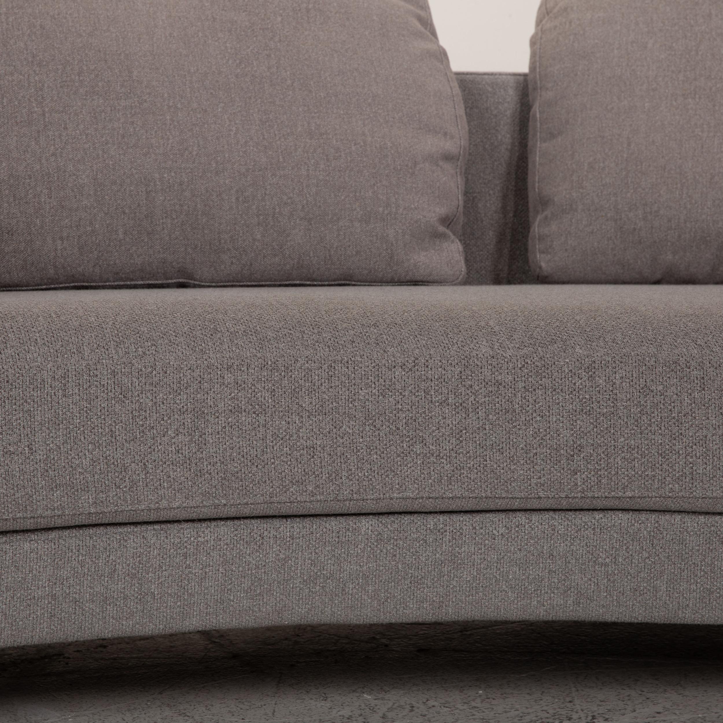 Modern Rolf Benz 2500 Fabric Sofa Set Gray Two-Seater Stool