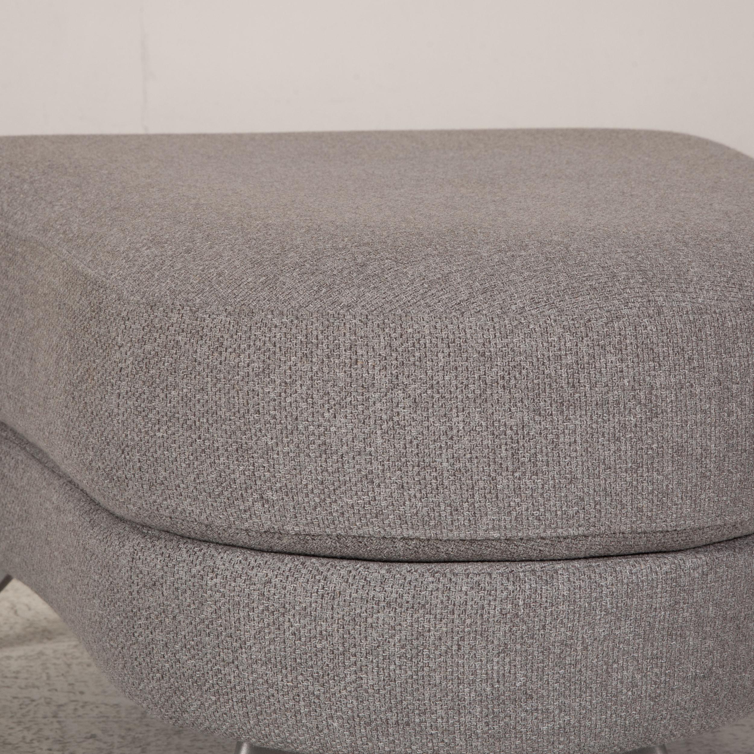 German Rolf Benz 2500 Fabric Sofa Set Gray Two-Seater Stool