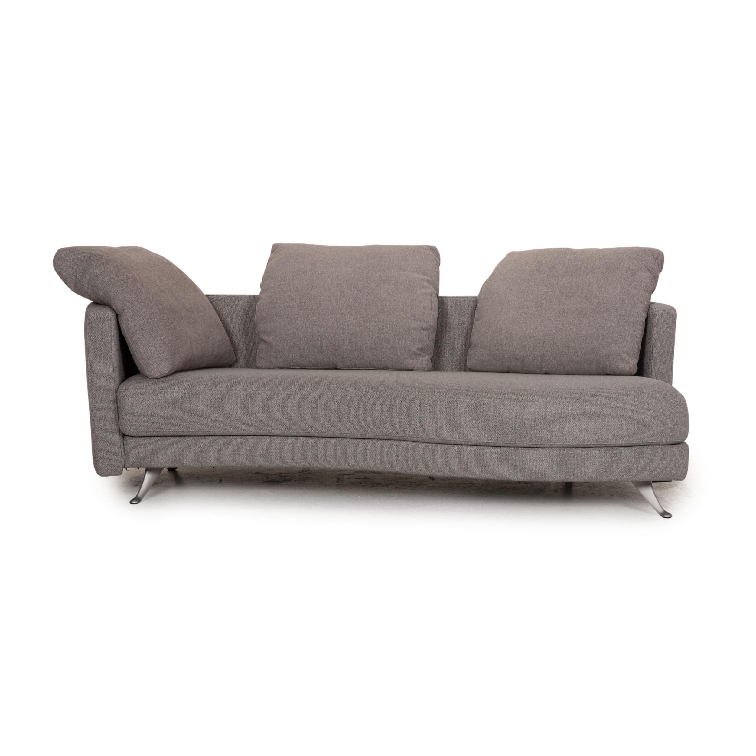 Contemporary Rolf Benz 2500 Fabric Sofa Set Gray Two-Seater Stool