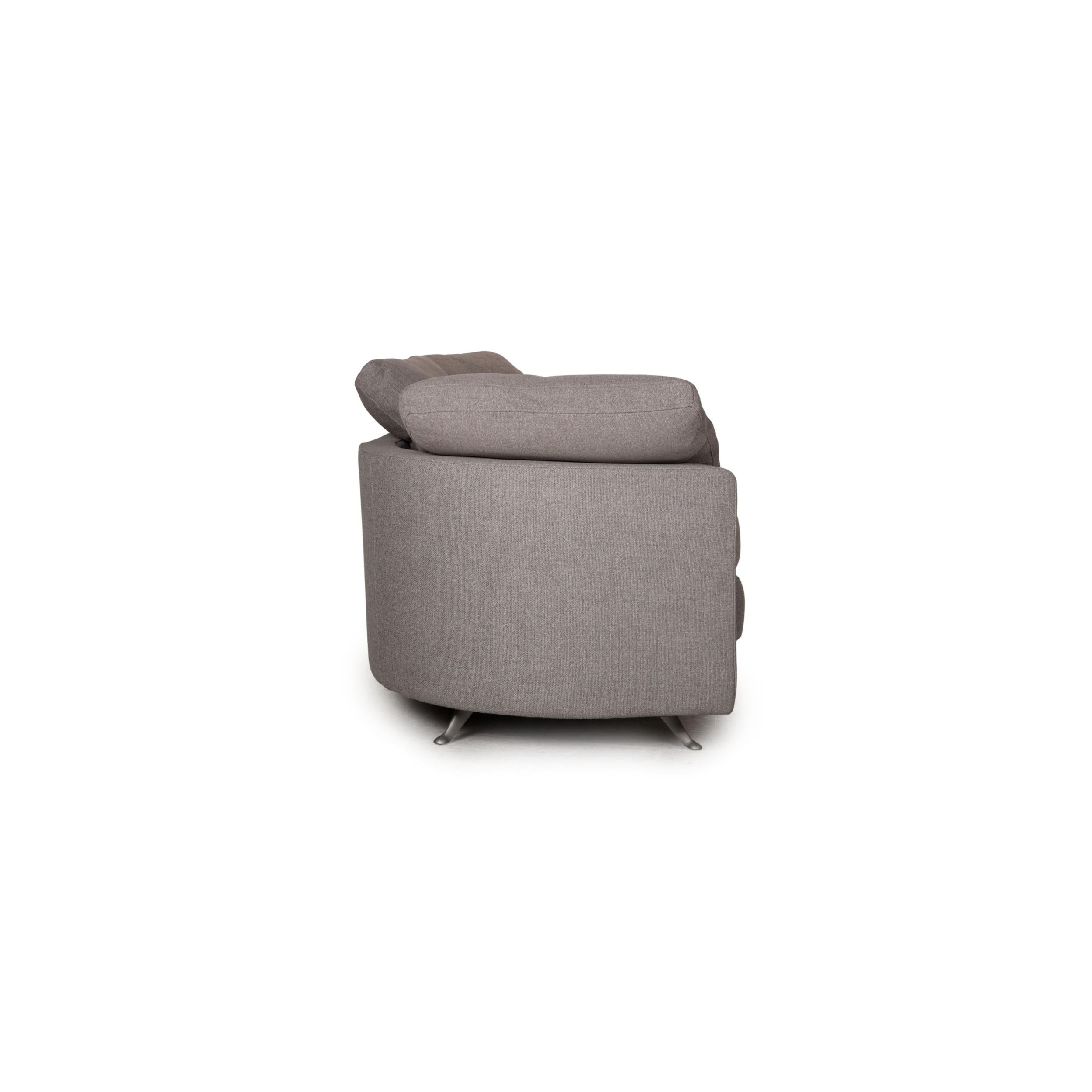 Rolf Benz 2500 Fabric Sofa Set Gray Two-Seater Stool 1