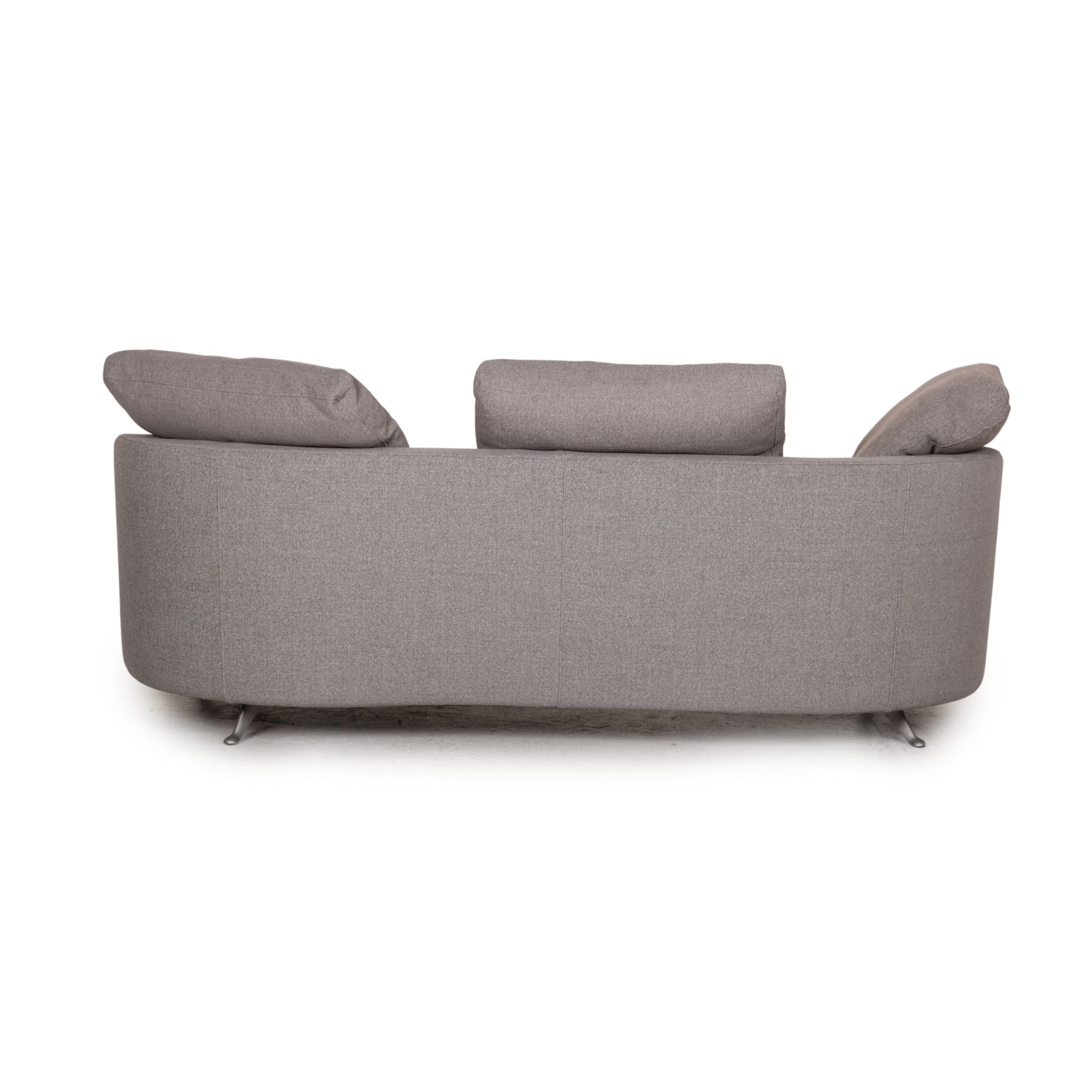 Rolf Benz 2500 Fabric Sofa Set Gray Two-Seater Stool 2