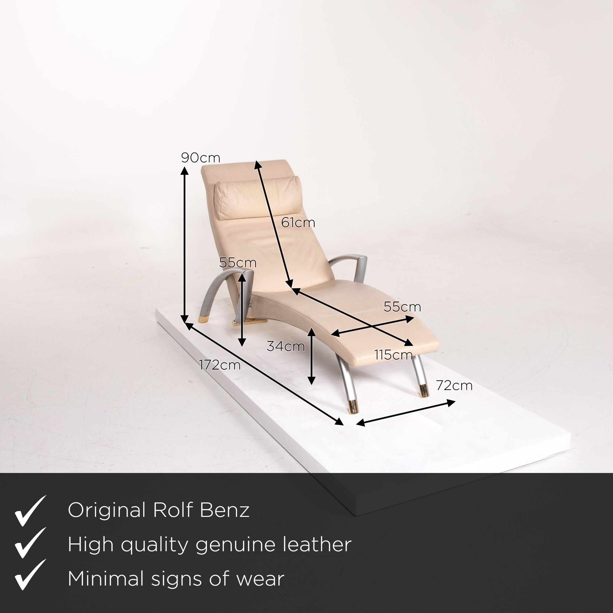 We present to you a Rolf Benz 2600 leather daybed cream.
 

 Product measurements in centimeters:
 

Depth 172
Width 72
Height 90
Seat height 34
Rest height 55
Seat depth 115
Seat width 55
Back height 61.
 