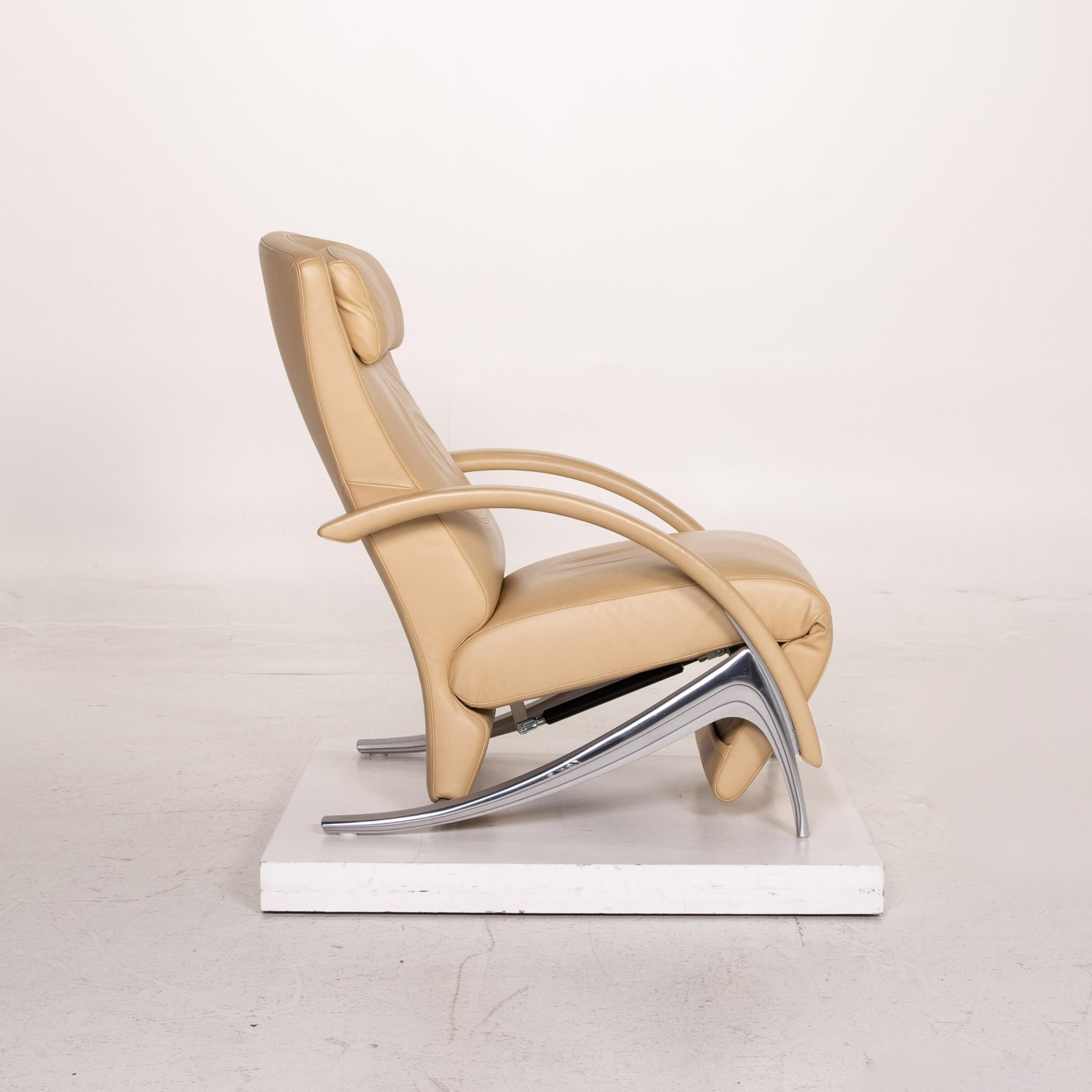 Rolf Benz 3100 Leather Armchair Beige Relaxation Function Function Relaxation 1