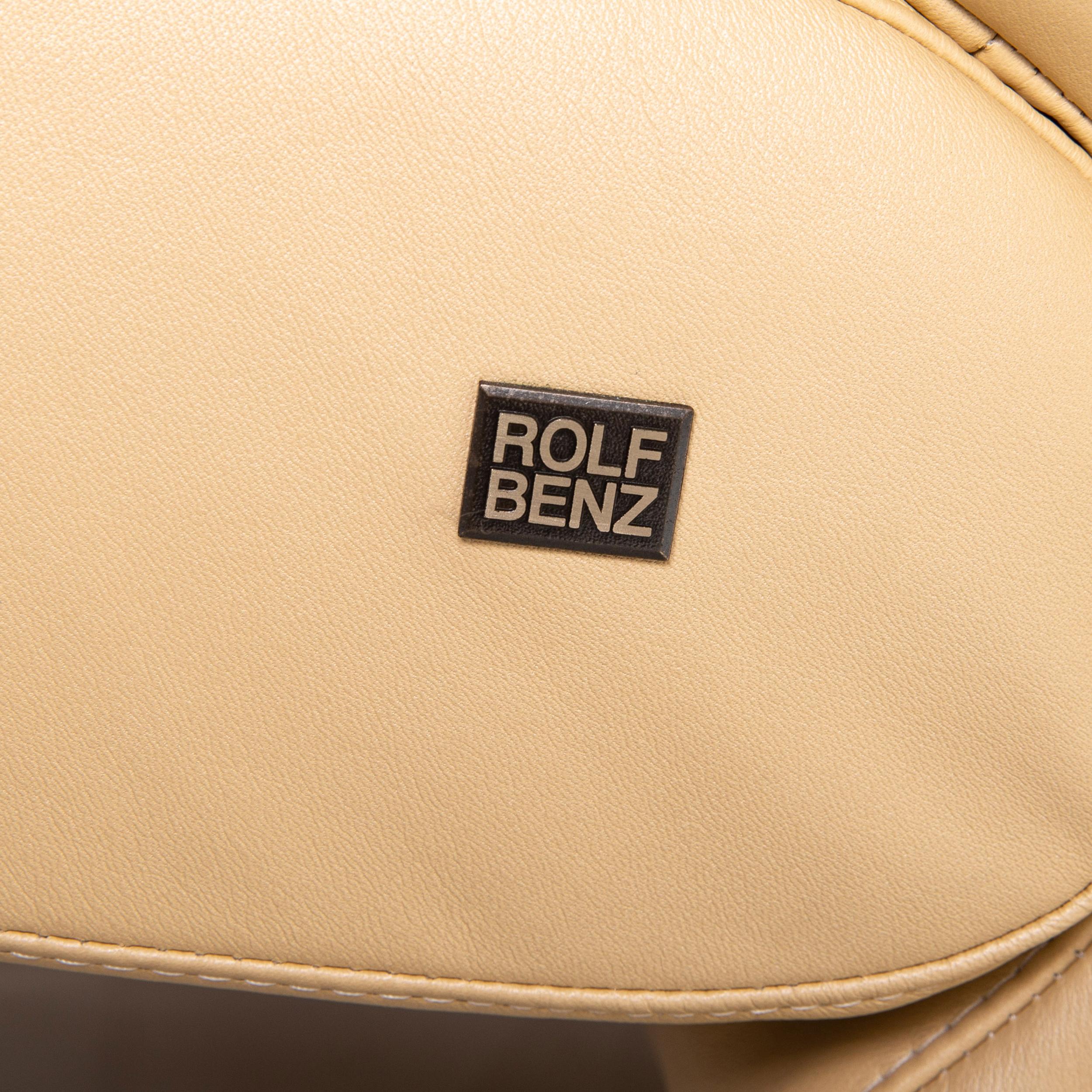 German Rolf Benz 3100 Leather Armchair Beige Relaxation Function Function Relaxation