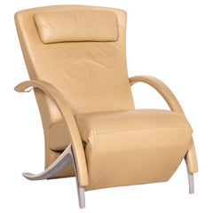 Rolf Benz 3100 Leather Armchair Beige Relaxation Function Function Relaxation