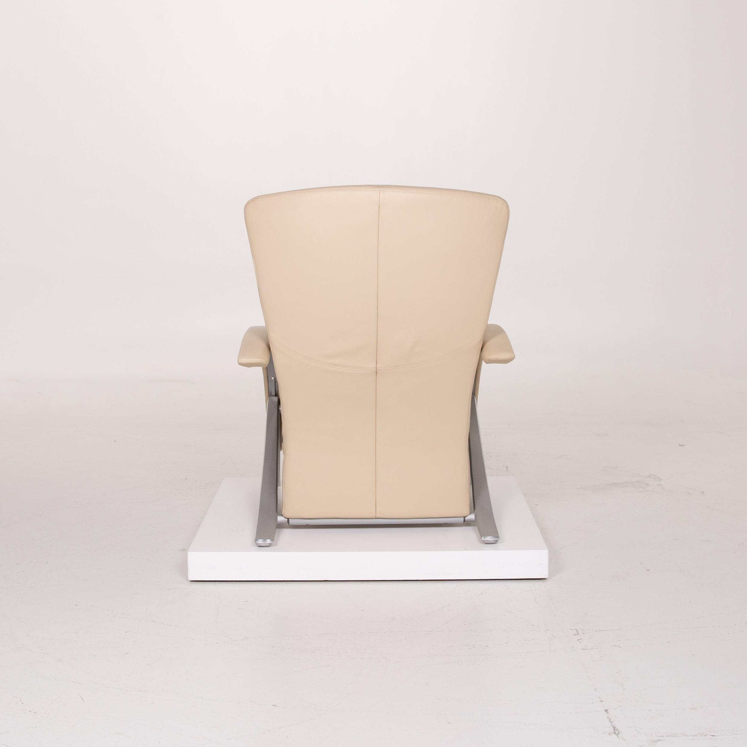 Rolf Benz 3100 Leather Armchair Cream Lounger For Sale 2