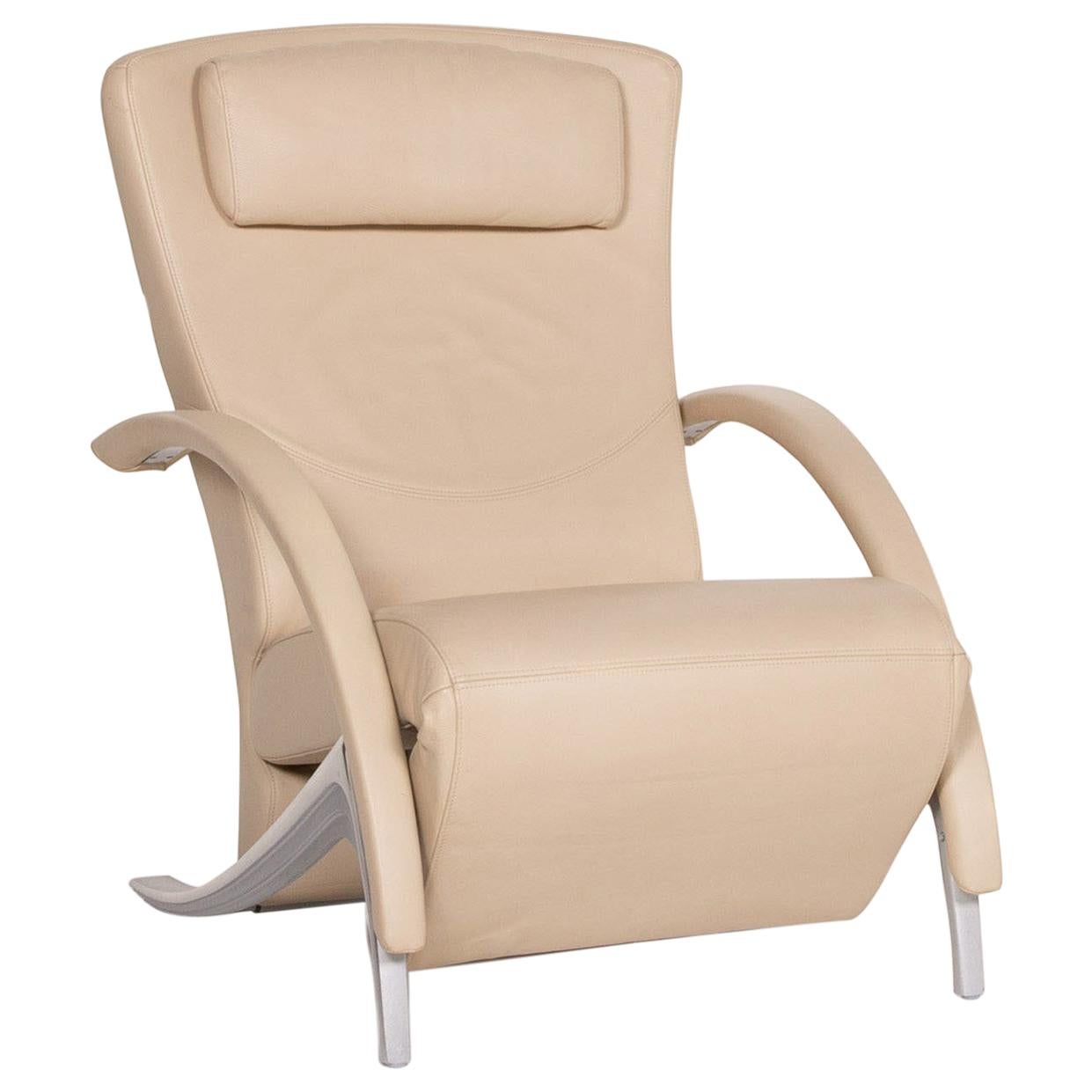 Rolf Benz 3100 Leather Armchair Cream Lounger For Sale