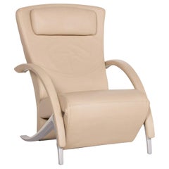 Rolf Benz 3100 Leather Armchair Cream Lounger