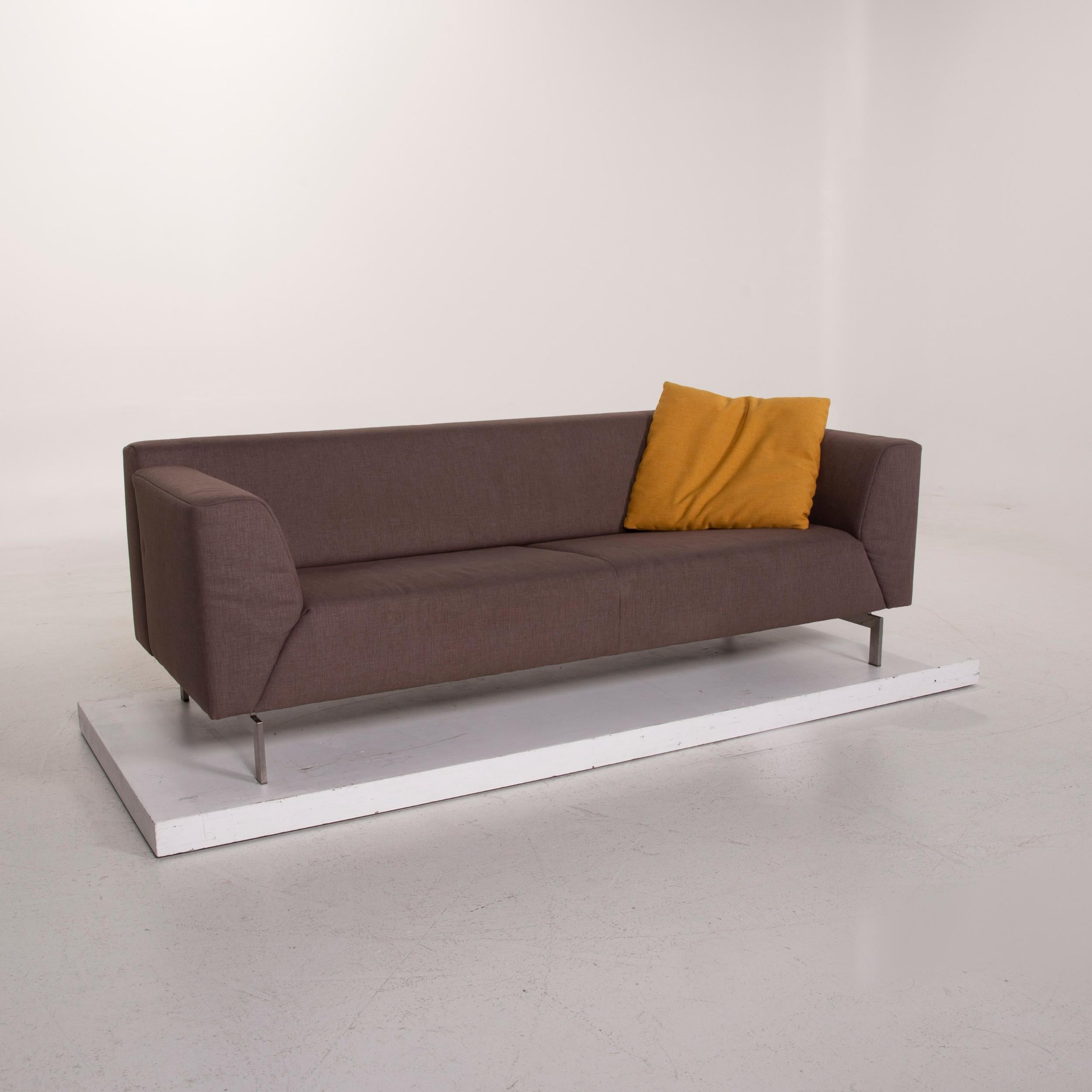 Contemporary Rolf Benz 318 Linea Fabric Sofa Gray Two-Seat For Sale