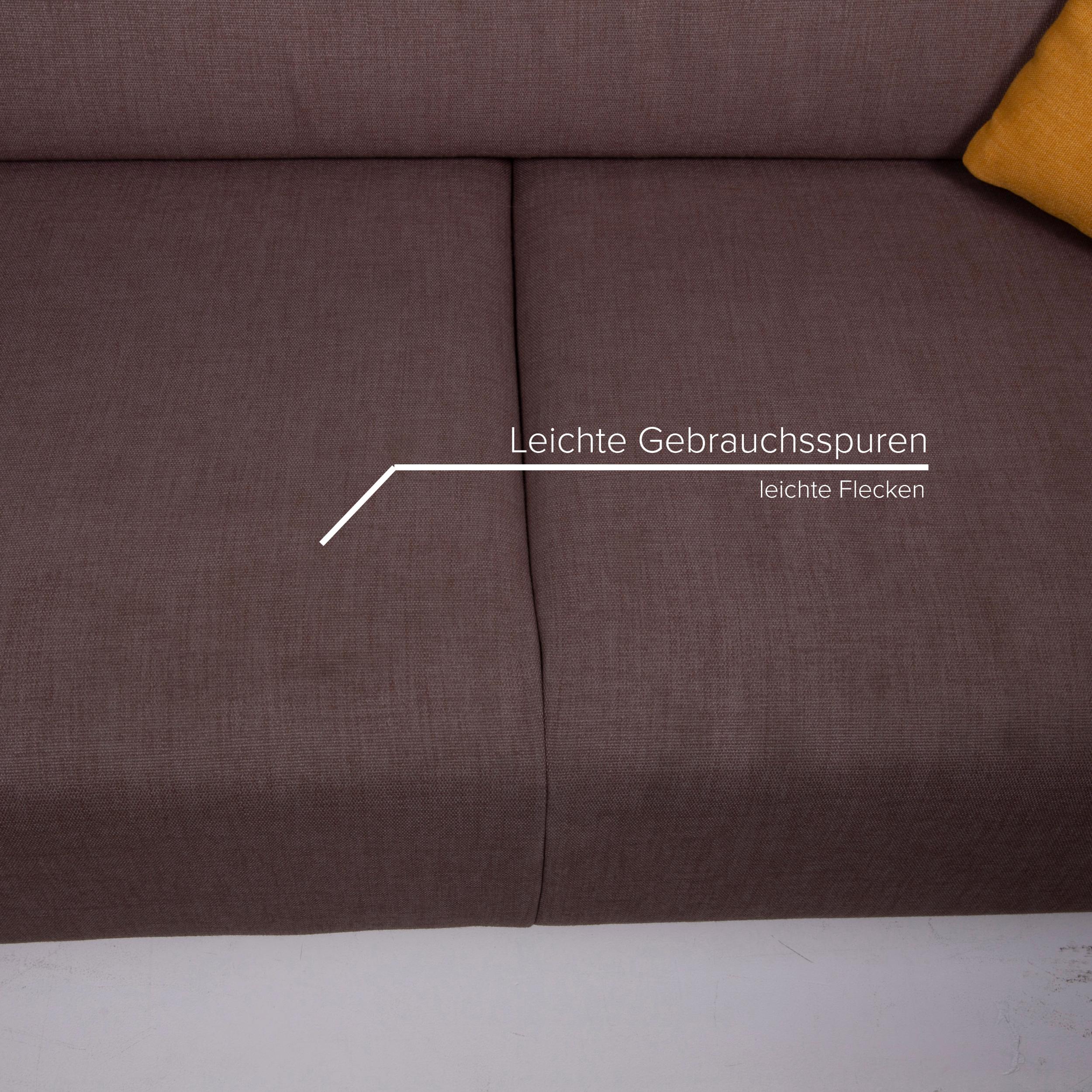 Rolf Benz 318 Linea Fabric Sofa Set Gray 2 Two-Seat In Good Condition In Cologne, DE