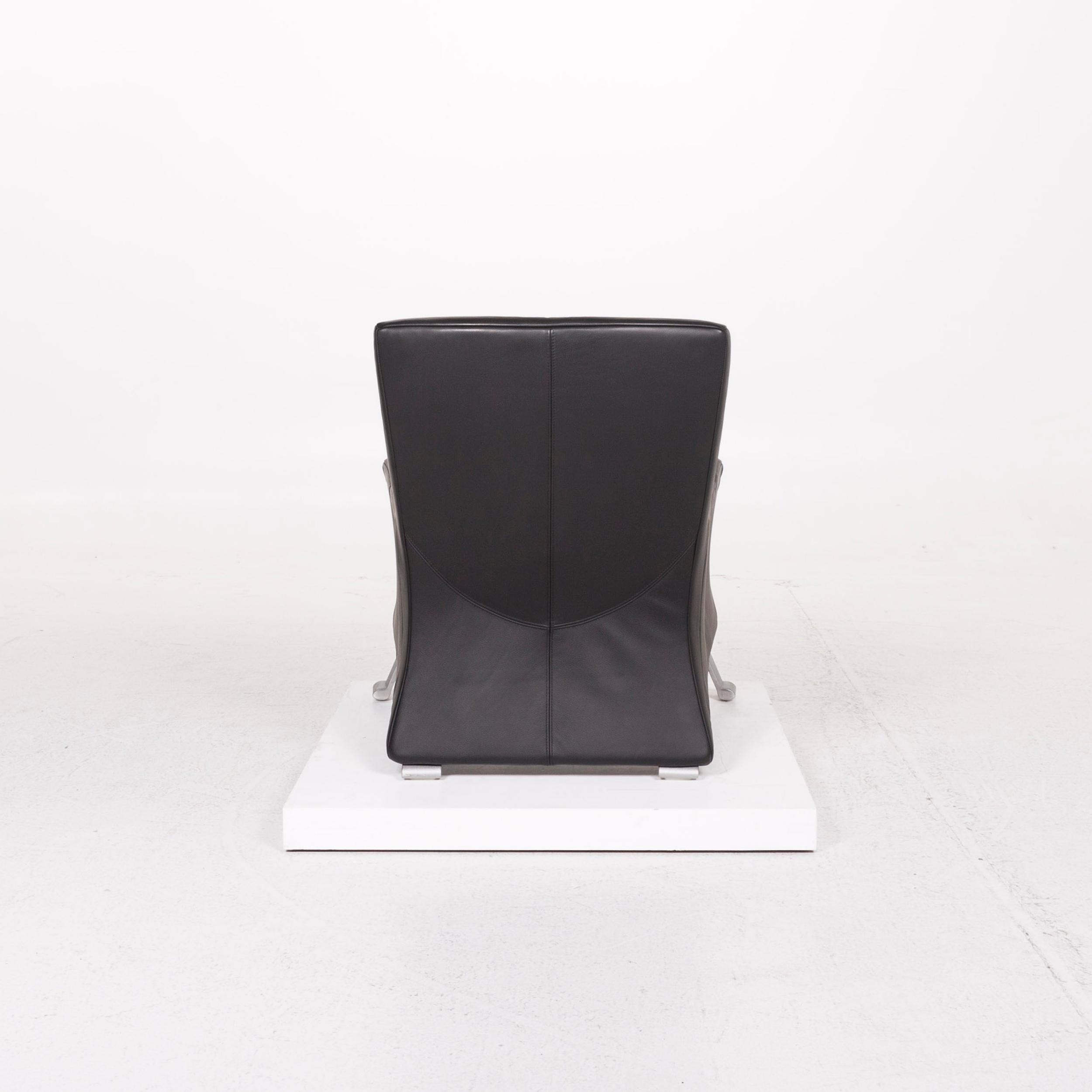 Rolf Benz 322 Black Armchair Leather 3