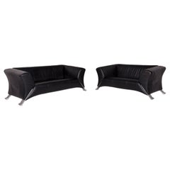 Rolf Benz 322 Black Two-Seat Leather