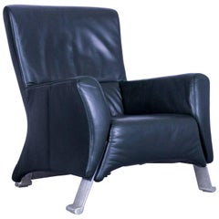 Rolf Benz 322 Designer Armchair Leather Green One-Seat Couch
