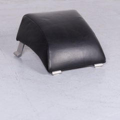 Rolf Benz 322 Designer Footstool Black Leather