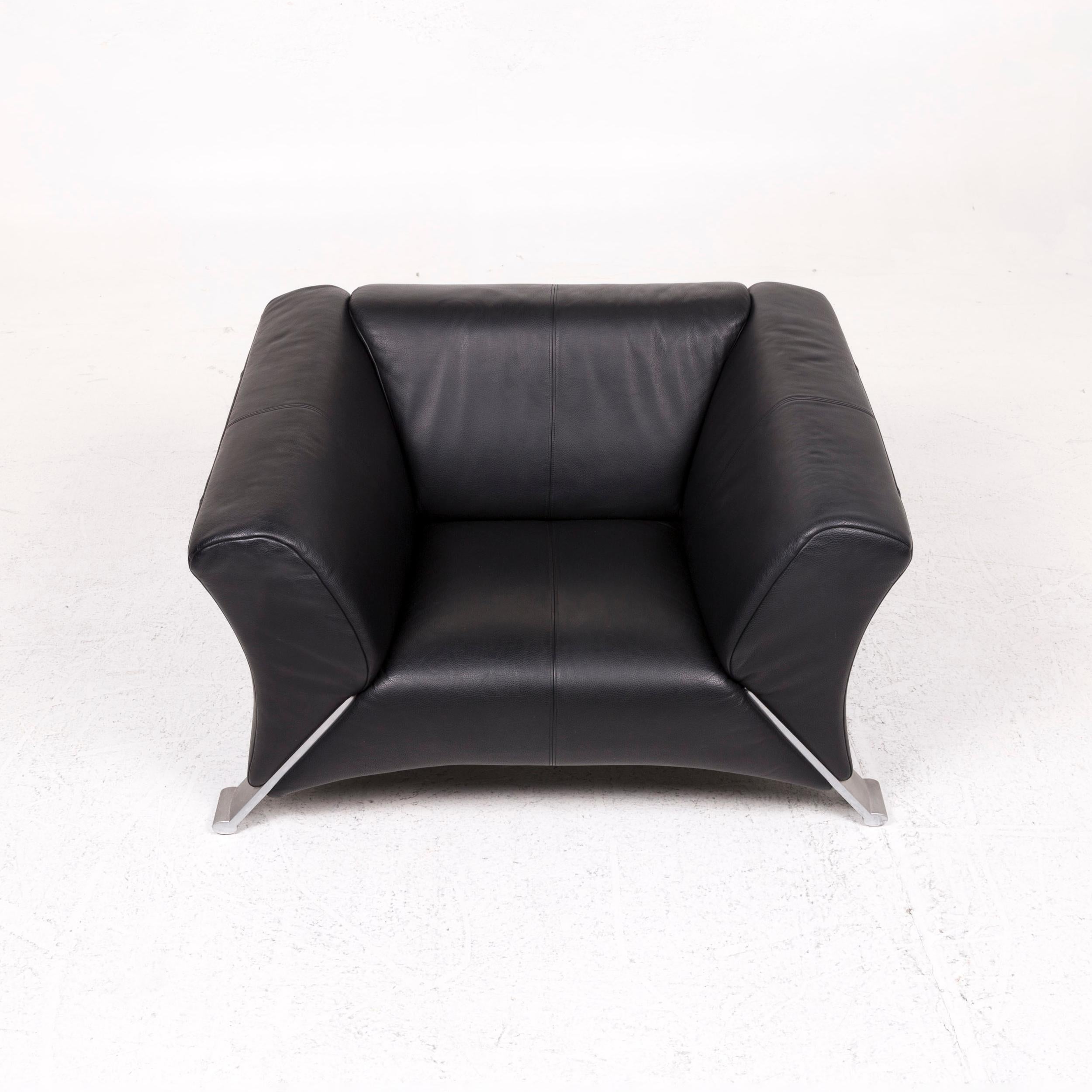 Rolf Benz 322 Leather Armchair Black 1