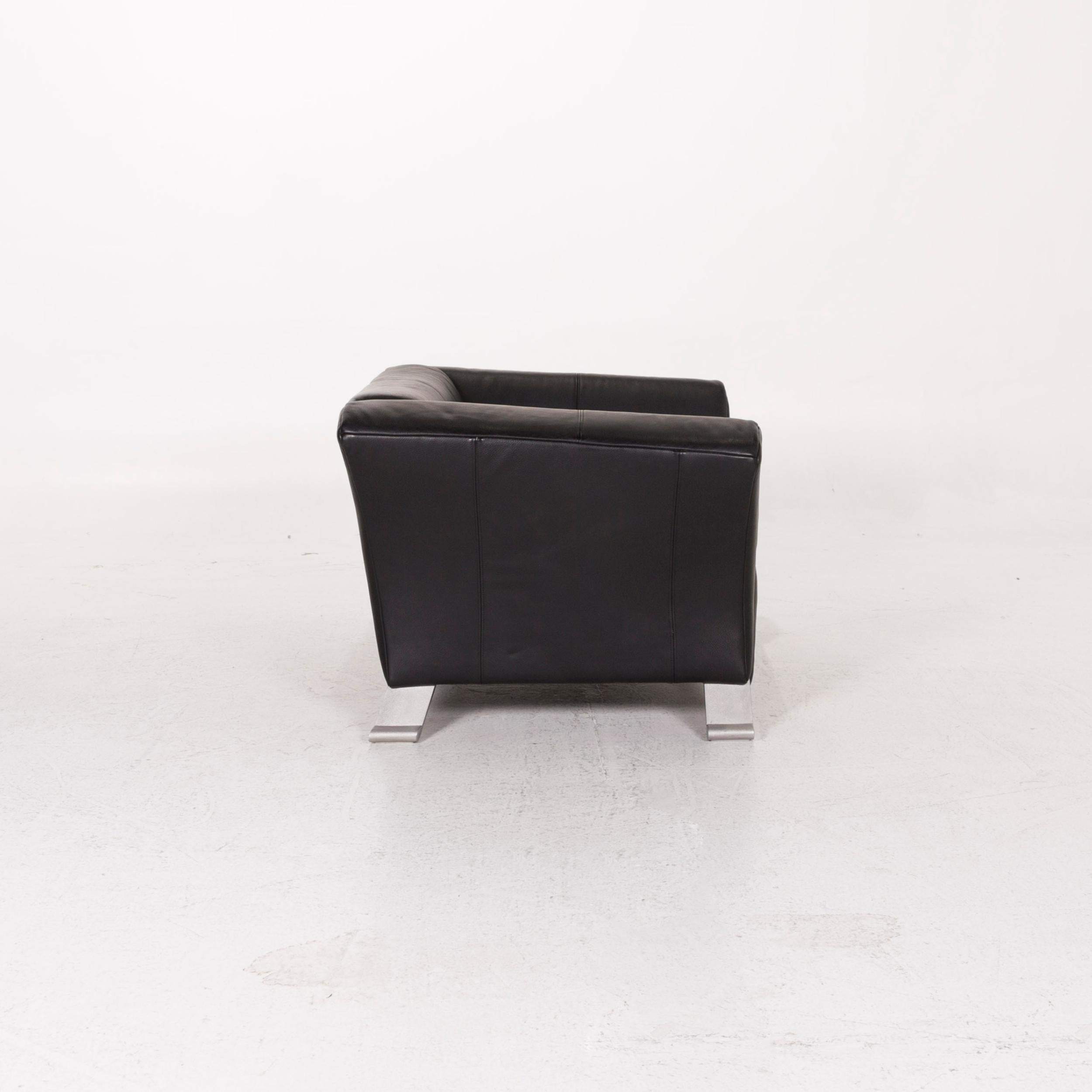 Rolf Benz 322 Leather Armchair Black 2
