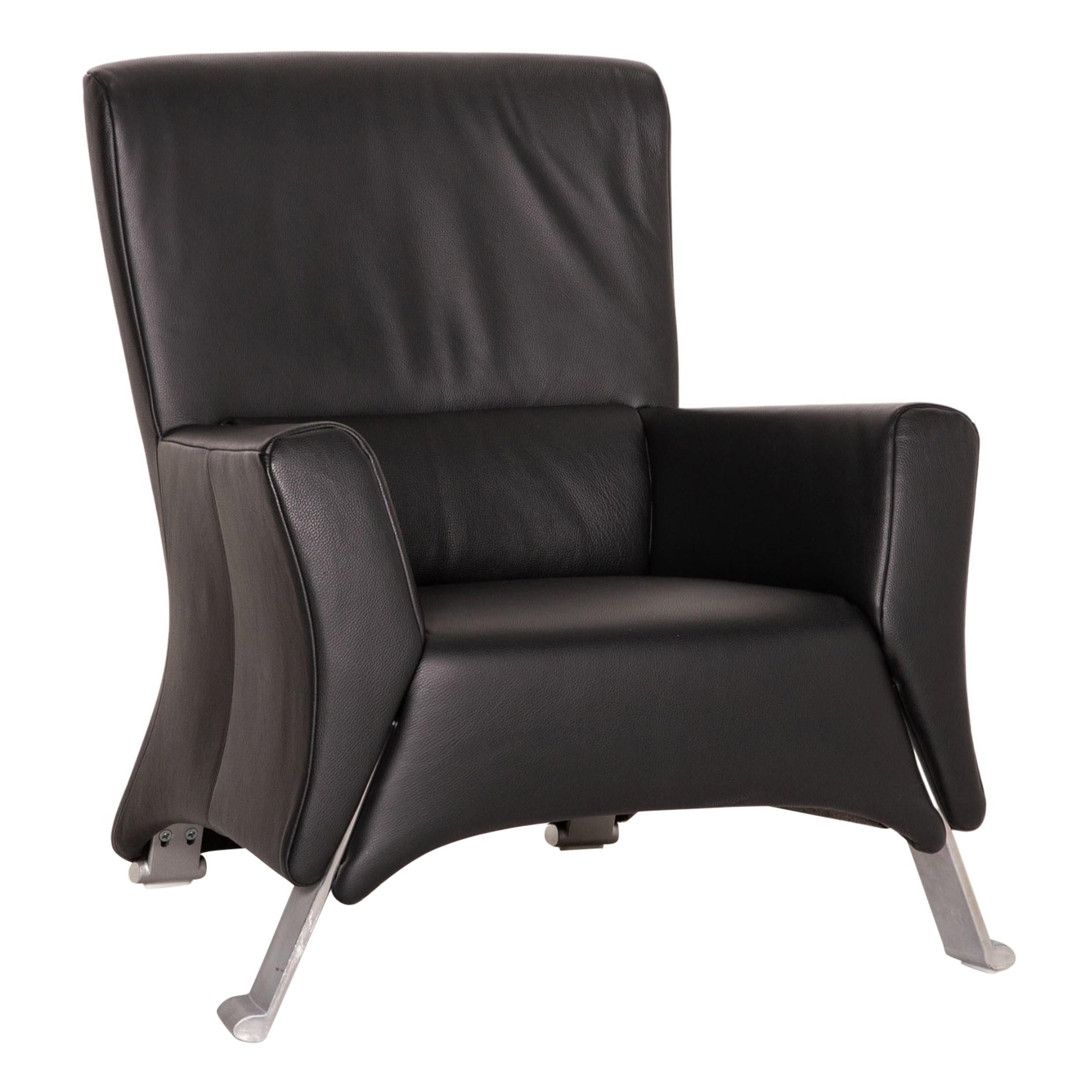 Rolf Benz 322 Leather Armchair Black at 1stDibs