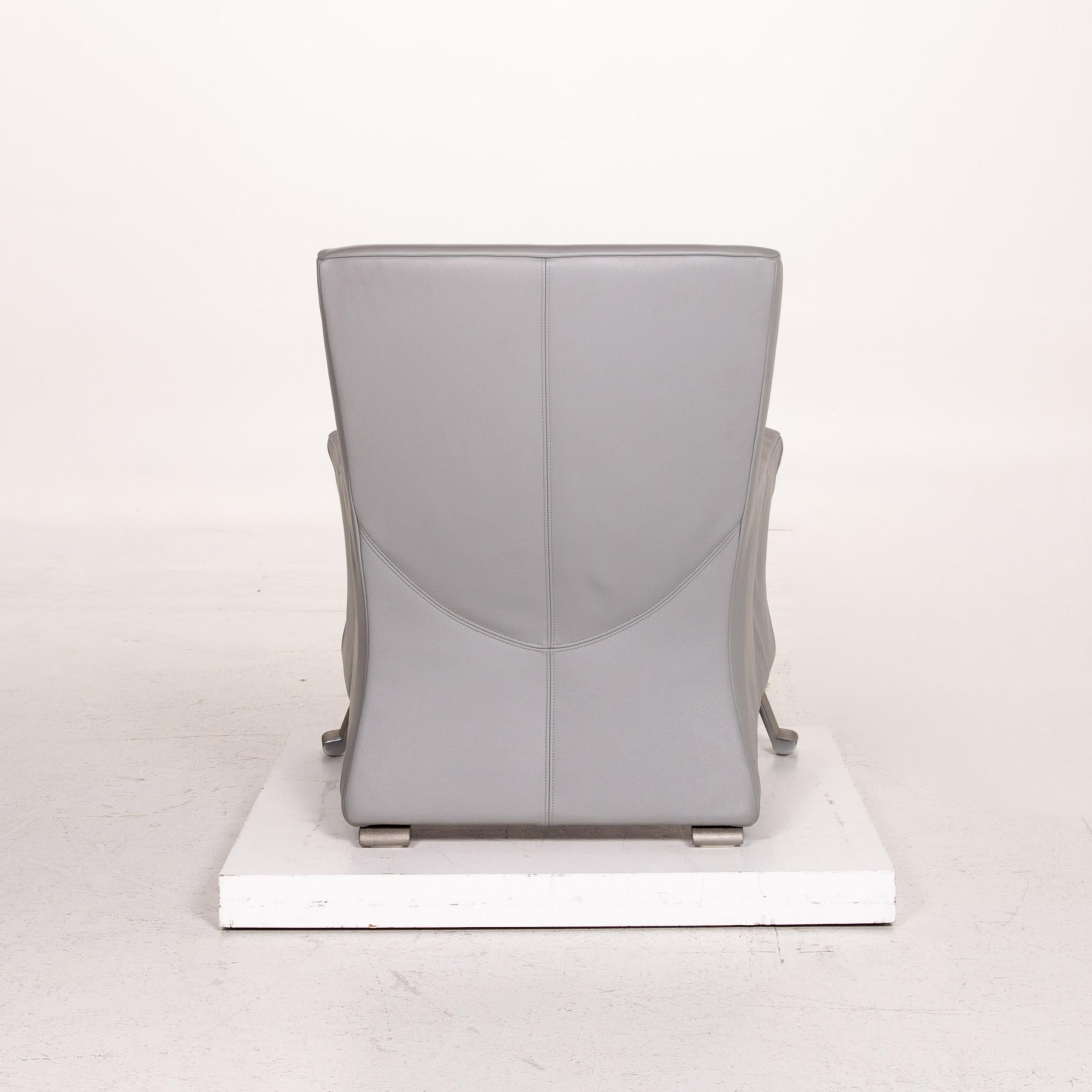 Rolf Benz 322 Leather Armchair Gray For Sale 4