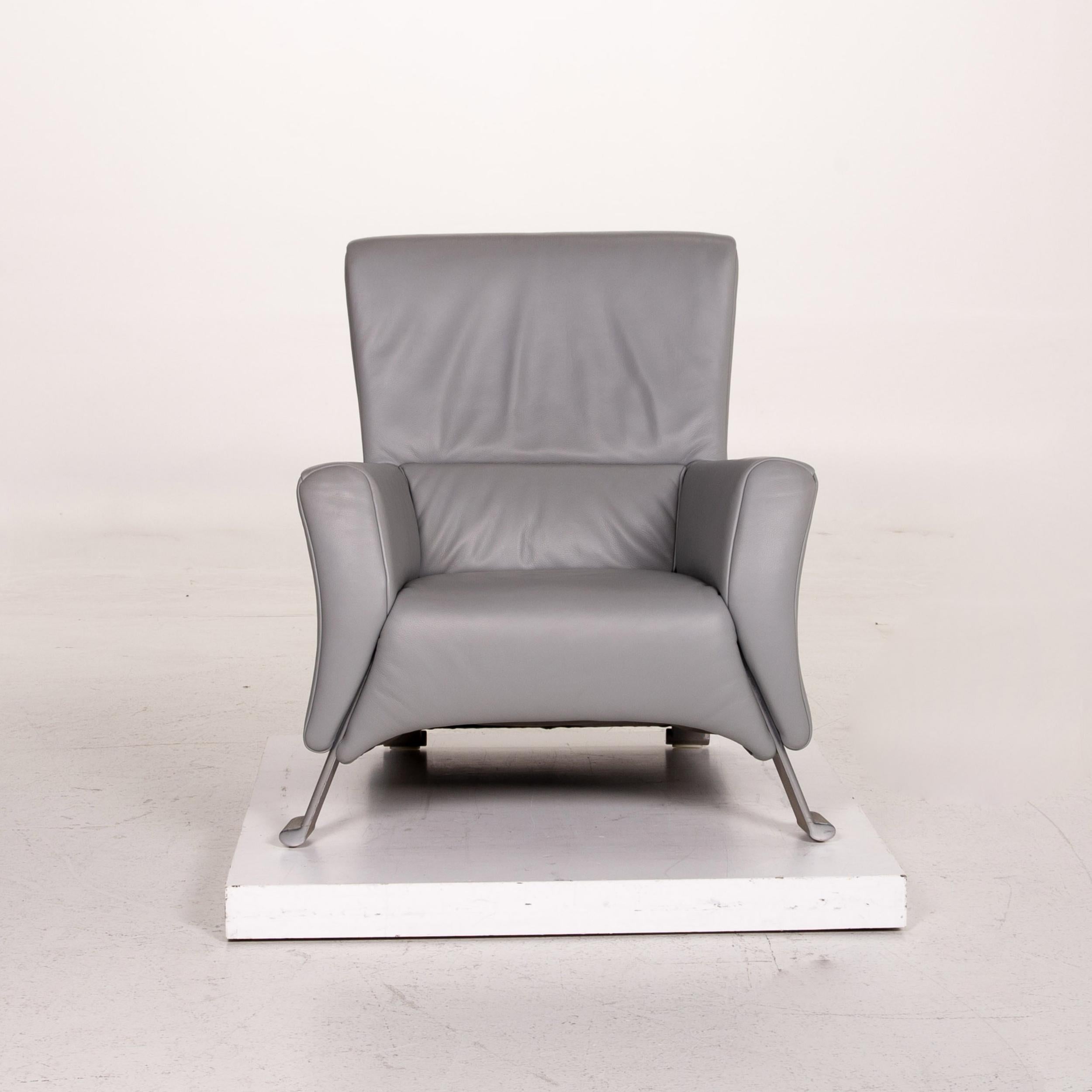 Rolf Benz 322 Leather Armchair Gray For Sale 1