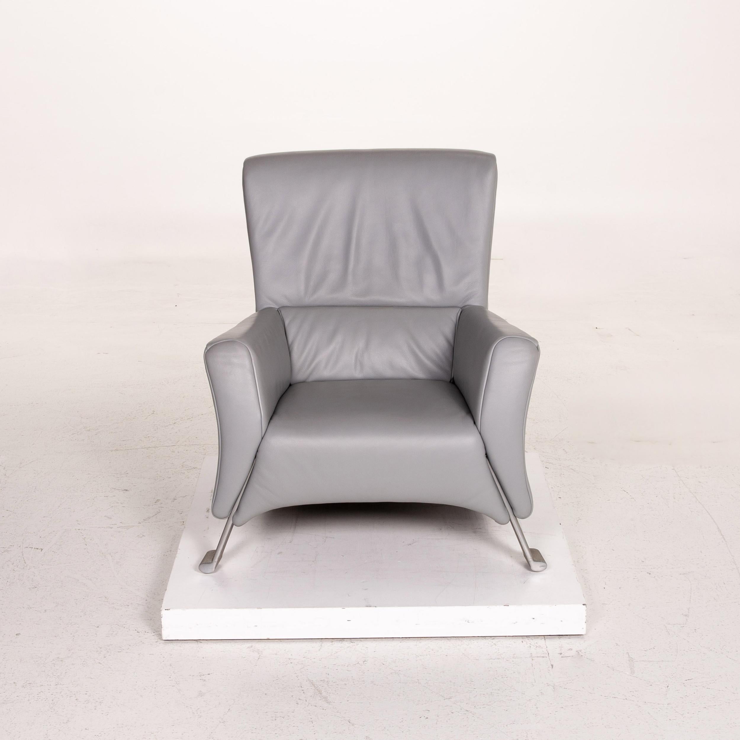 Rolf Benz 322 Leather Armchair Gray For Sale 2