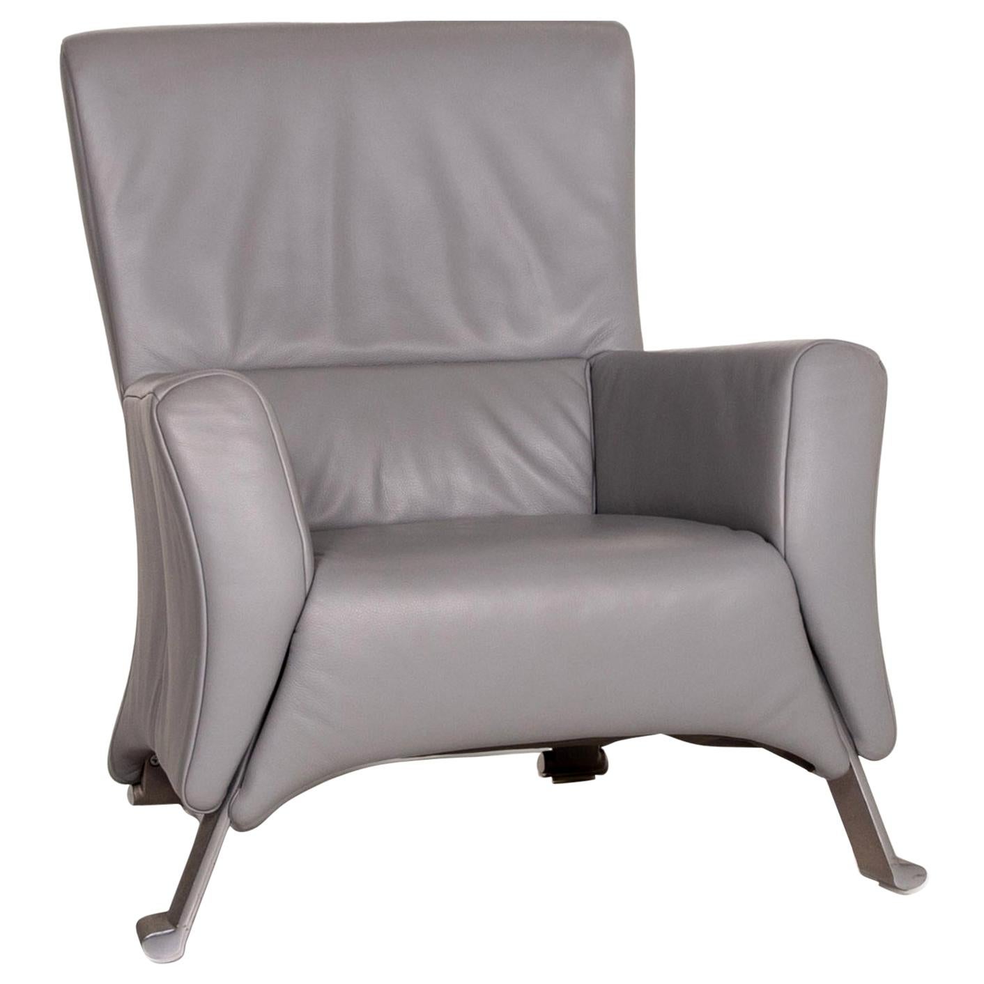 Rolf Benz 322 Leather Armchair Gray For Sale