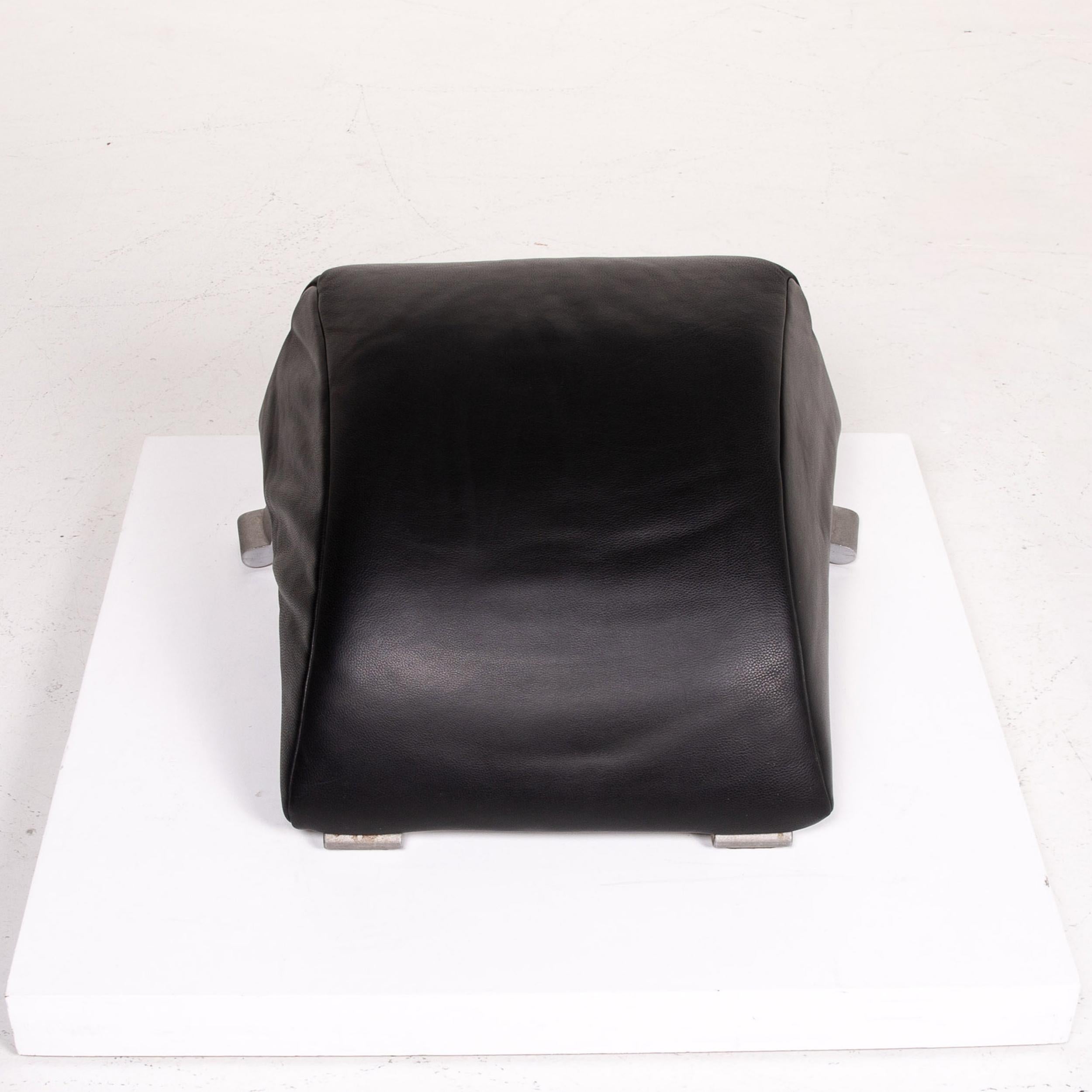 Rolf Benz 322 Leather Armchair Set Black 1 Armchair 1 Stool For Sale 5
