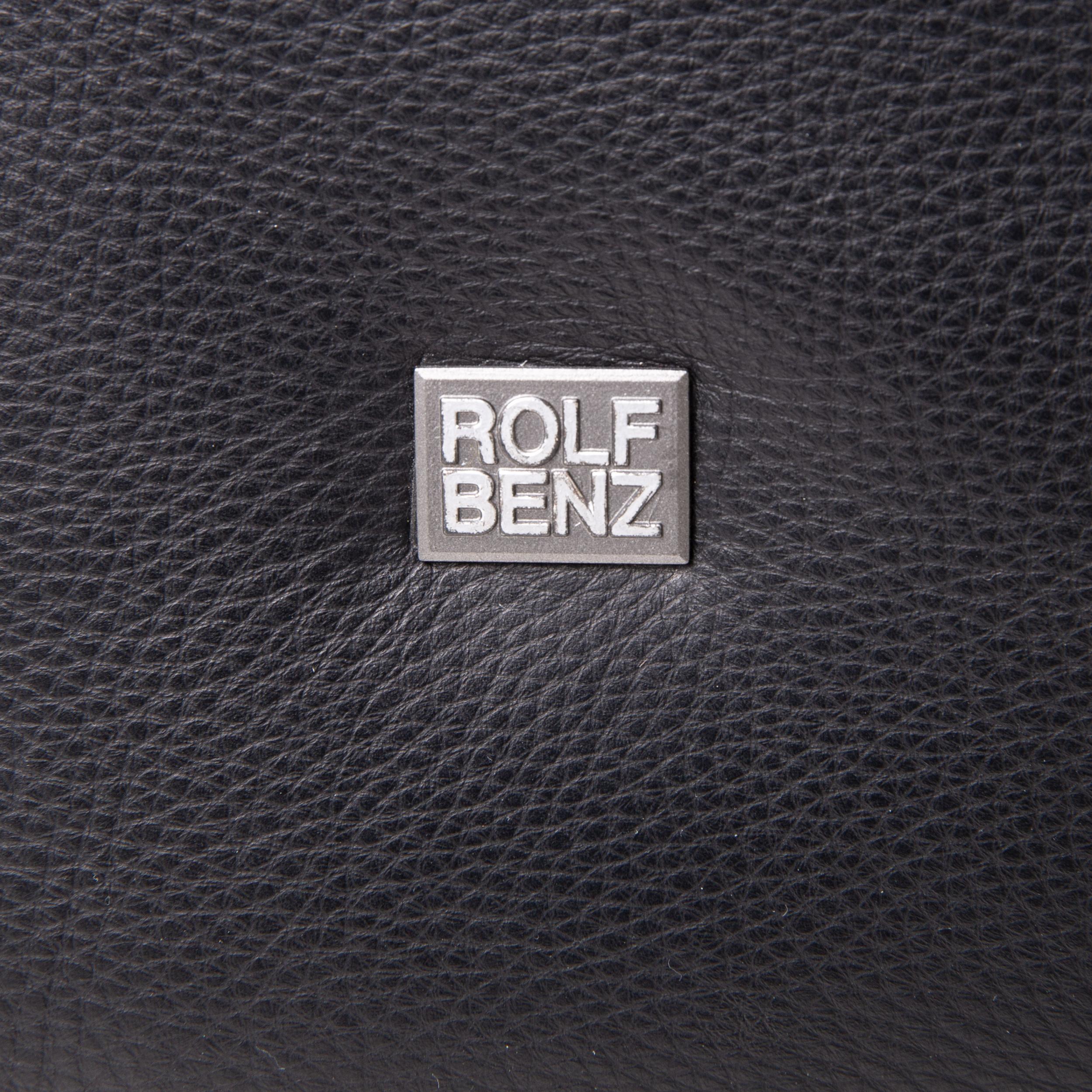 Rolf Benz 322 Leather Sofa Black Three-Seat Couch In Excellent Condition In Cologne, DE