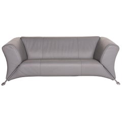 Rolf Benz 322 Leather Sofa Gray Two-Seat Couch