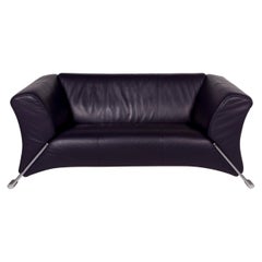 Rolf Benz 322 Leather Sofa Violet Two-Seat Couch