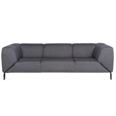 Rolf Benz 323 Fabric Blue Gray Blue Three-Seat Couch