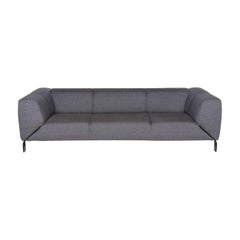 Rolf Benz 323 Fabric Sofa Blue Gray Blue Three-Seat Couch