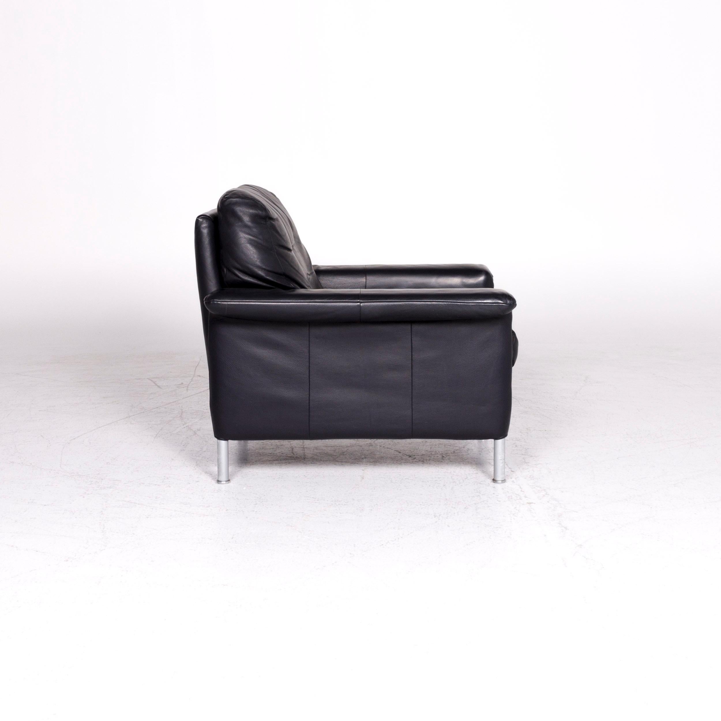 Rolf Benz 3300 Designer Leather Armchair Blue Armchair For Sale 1