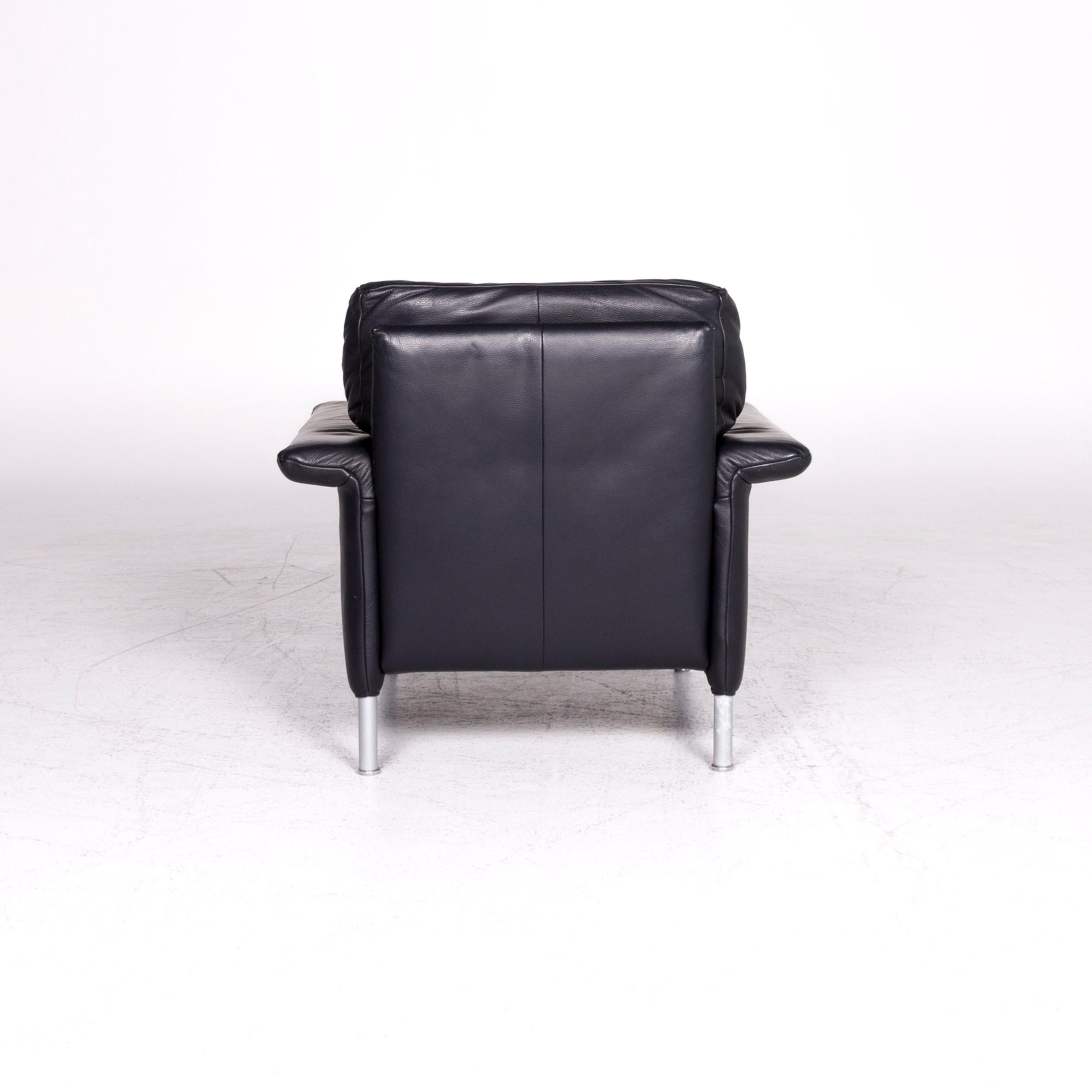 Rolf Benz 3300 Designer Leather Armchair Blue Armchair For Sale 2