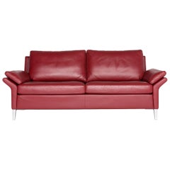 Rolf Benz 3300 Designer Leather Sofa Red Genuine Leather Three-Seat Couch