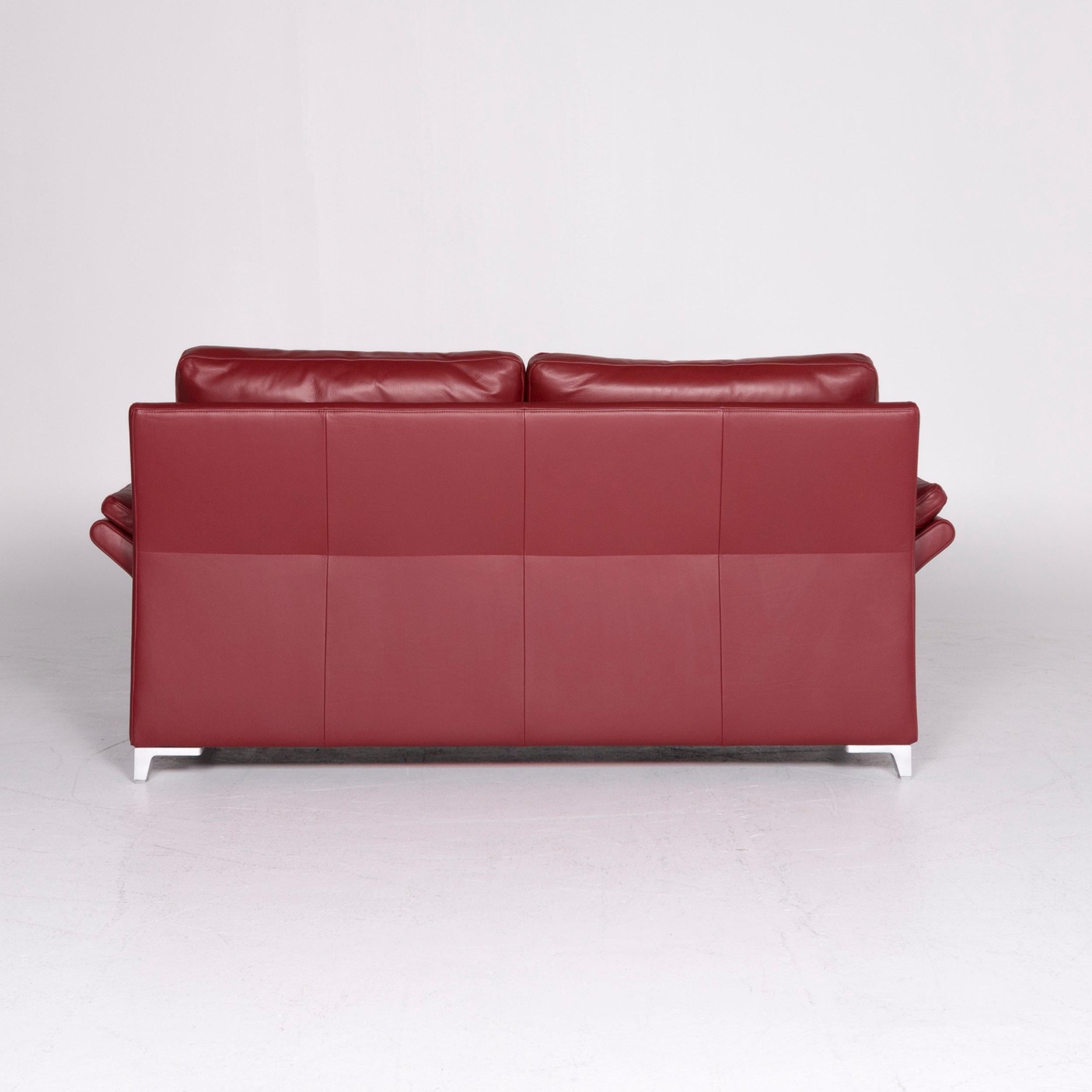Rolf Benz 3300 Designer Leather Sofa Red Genuine Leather Two-Seat Couch 3