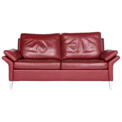 Rolf Benz 3300 Designer Leather Sofa Red Genuine Leather Two-Seat Couch