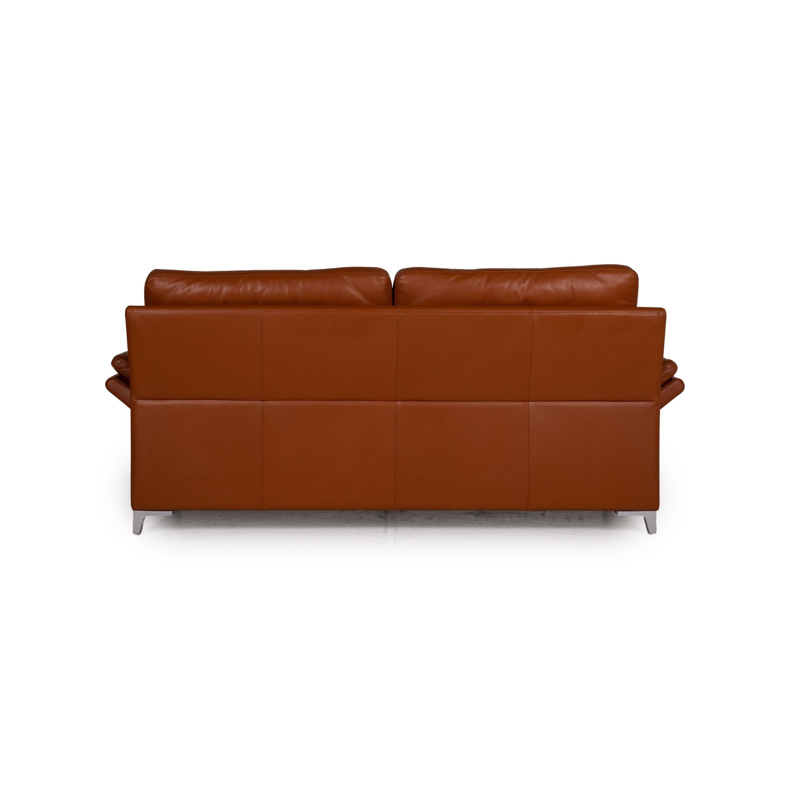 Rolf Benz 3300 Leather Sofa Brown Three-Seater Couch For Sale 3