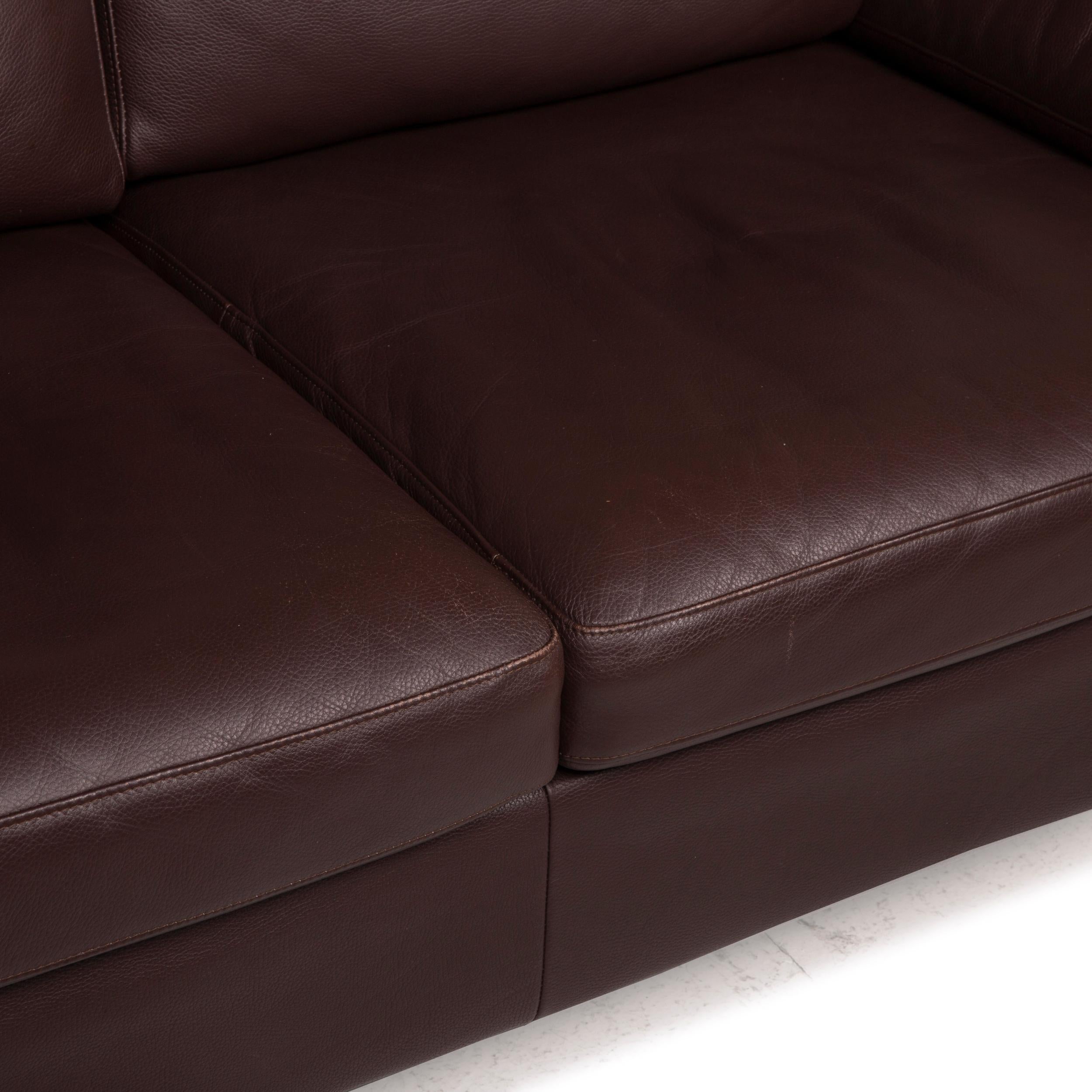 Modern Rolf Benz 3300 Leather Sofa Brown Two-Seater