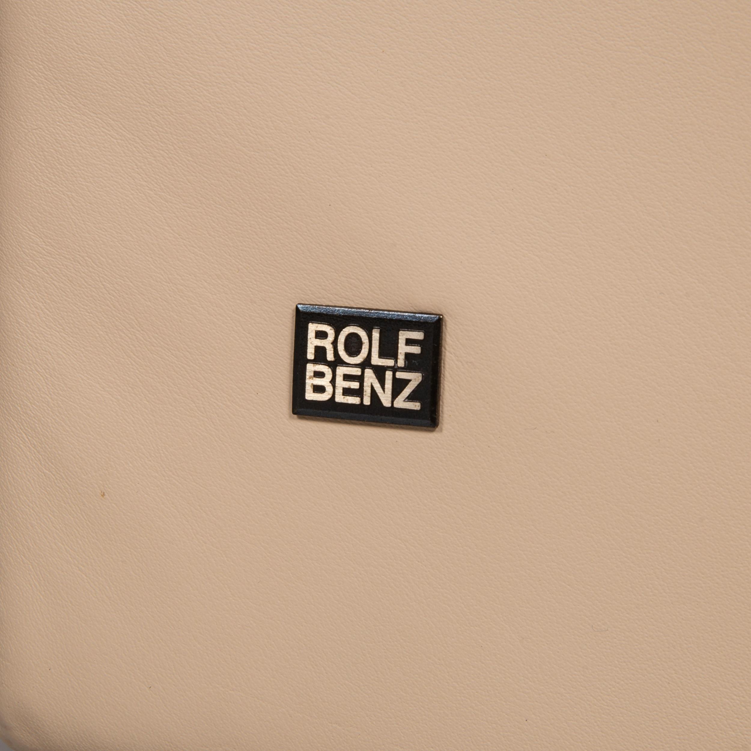 Rolf Benz 3300 Leder-Sofa in Creme mit drei Sitzen (21. Jahrhundert und zeitgenössisch) im Angebot