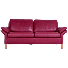 Used Rolf Benz 3300 Leather Sofa Red Two-Seat
