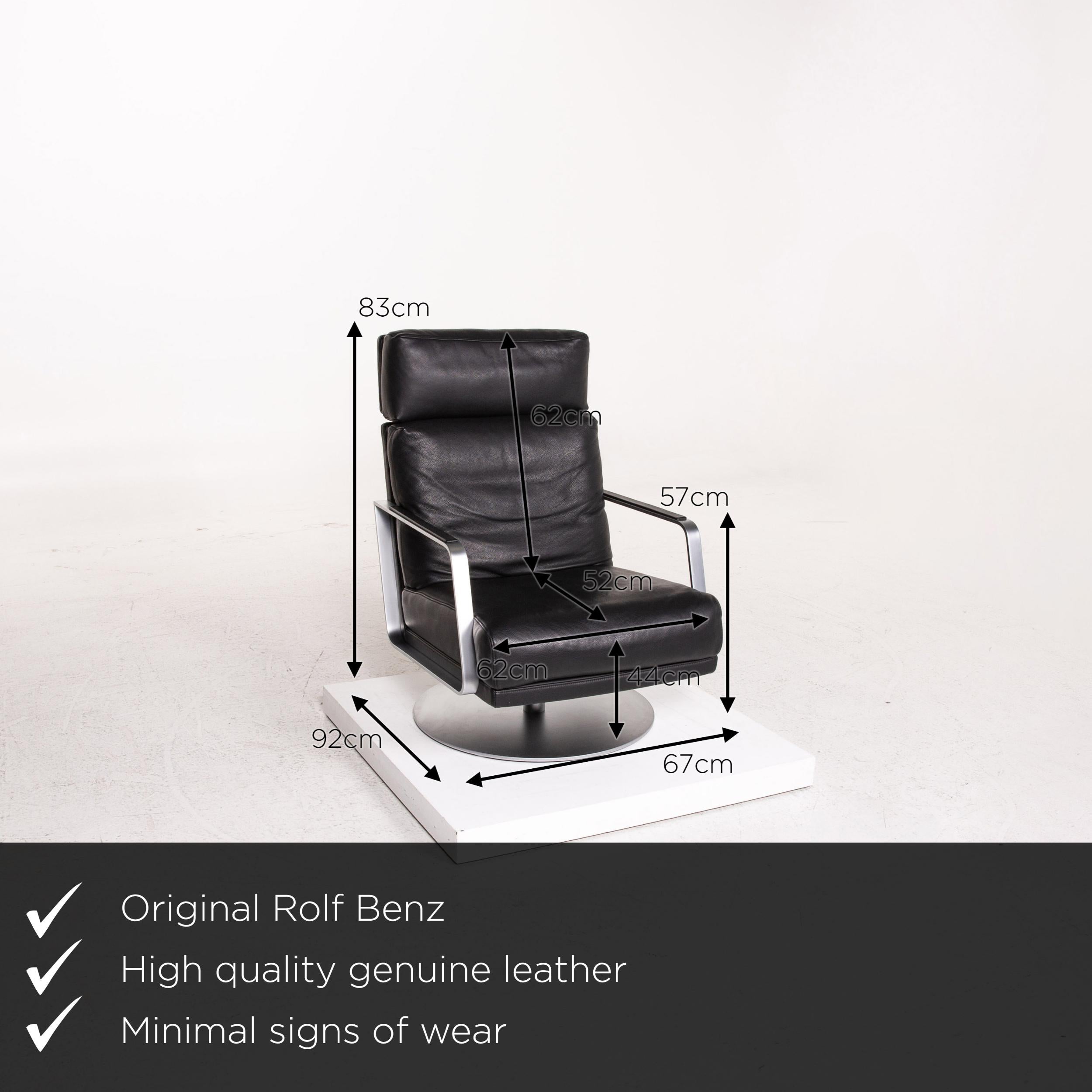 We present to you a Rolf Benz 345 black armchair leather.

Product measurements in centimeters:

Depth 92
Width 67
Height 83
Seat height 44
Rest height 57
Seat depth 52
Seat width 62
Back height 62.
 
 
  