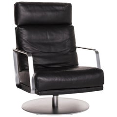Rolf Benz 345 Black Armchair Leather