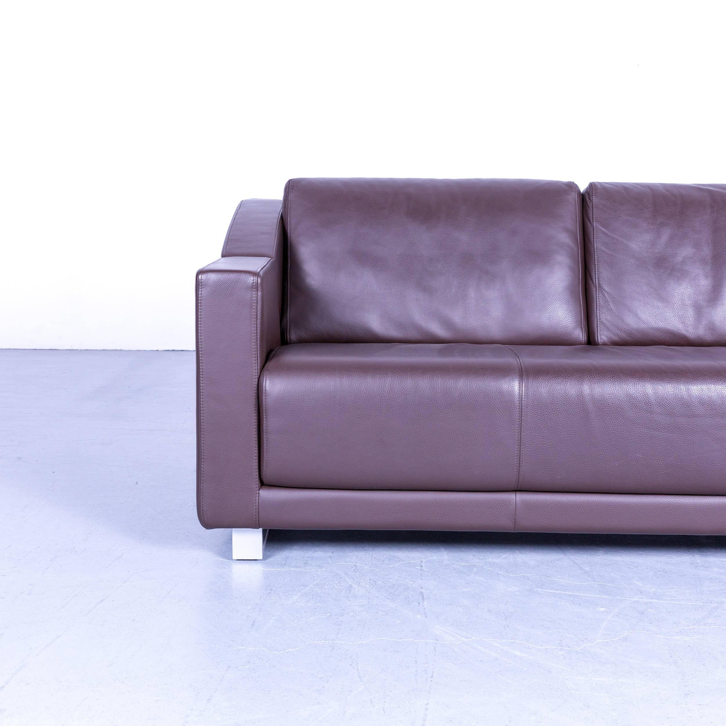 Modern Rolf Benz 350 Designer Sofa Broen Two-Seat Leather Couch For Sale