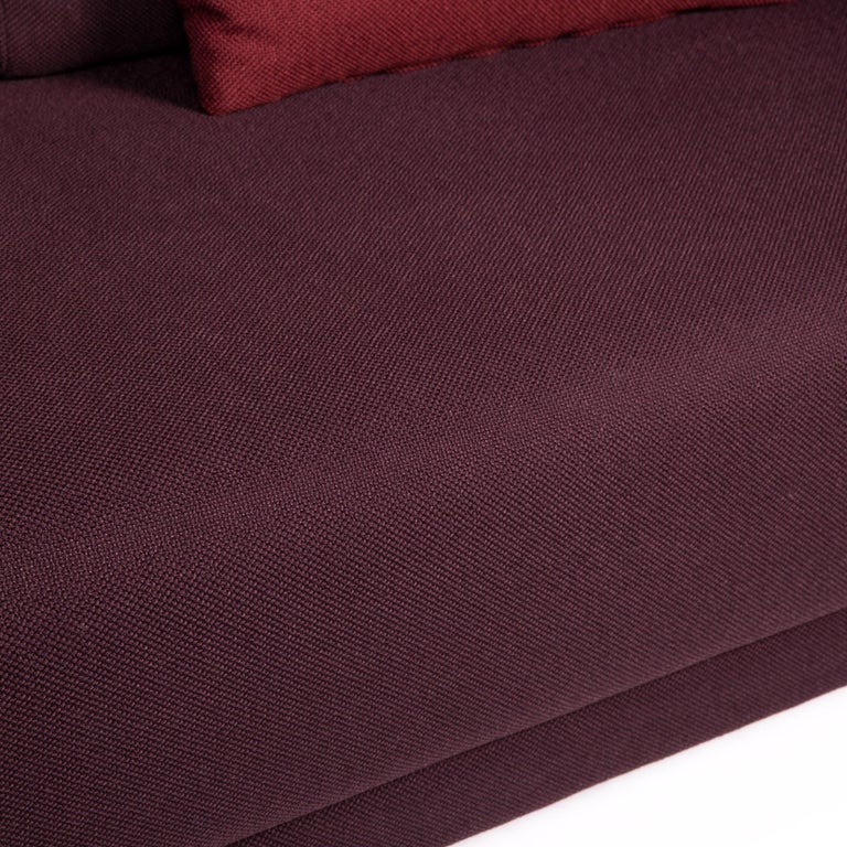 Rolf Benz 350 Fabric Sofa Aubergine Violet Three-Seat Couch For Sale at  1stDibs