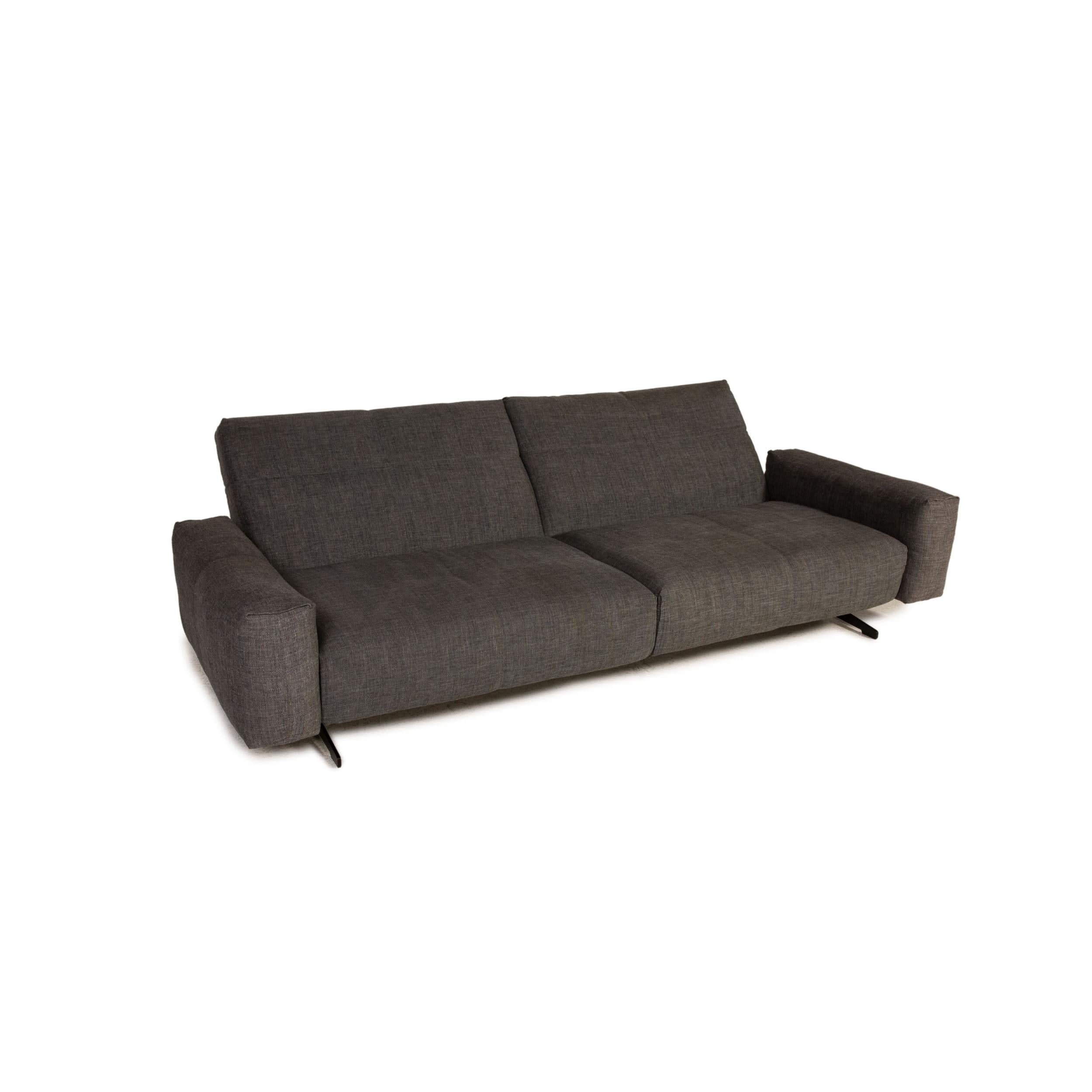 Modern Rolf Benz 50 Fabric Sofa Gray Four-Seater Couch Relaxation Function For Sale