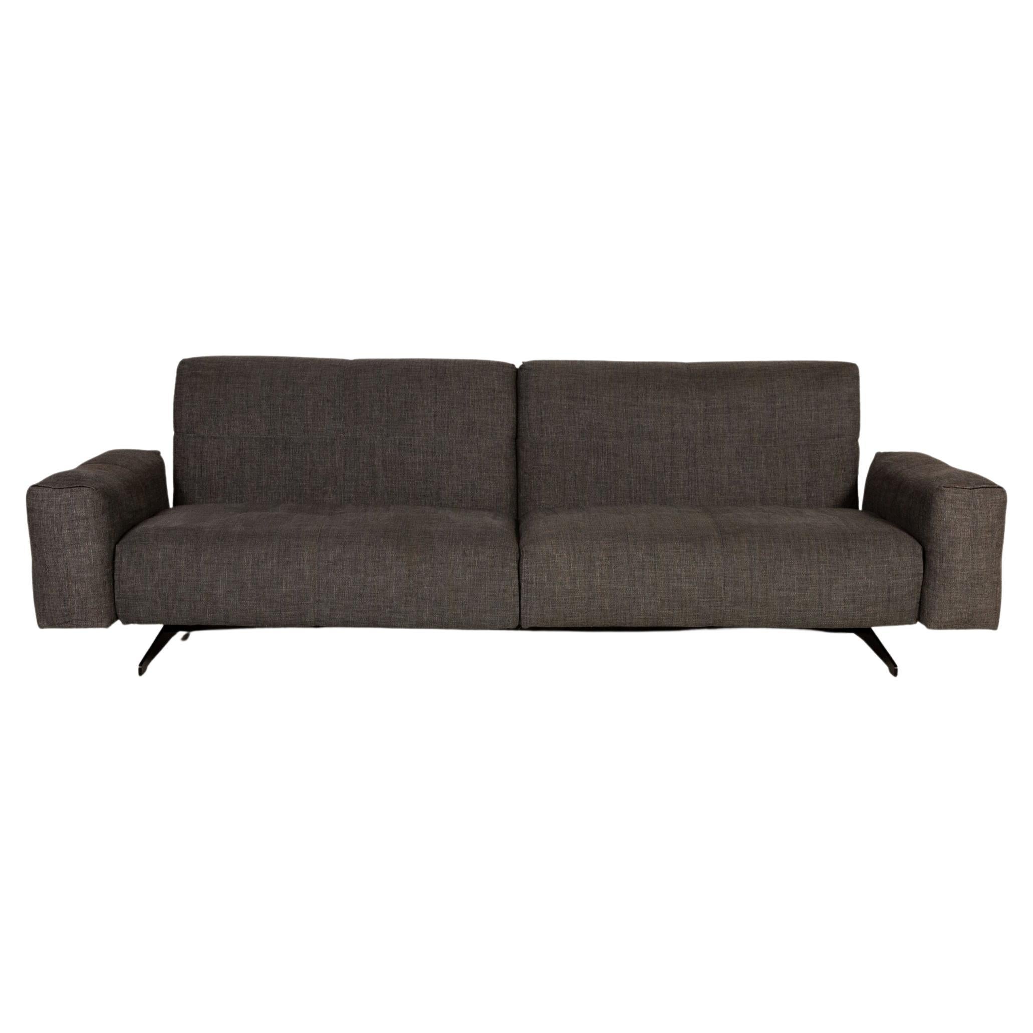 Rolf Benz 50 Fabric Sofa Gray Four-Seater Couch Relaxation Function For Sale